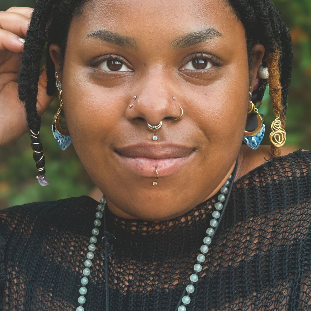 Model With Lip Piercings