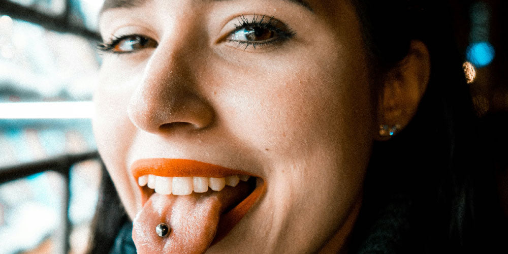 Model With Pierced Tongue