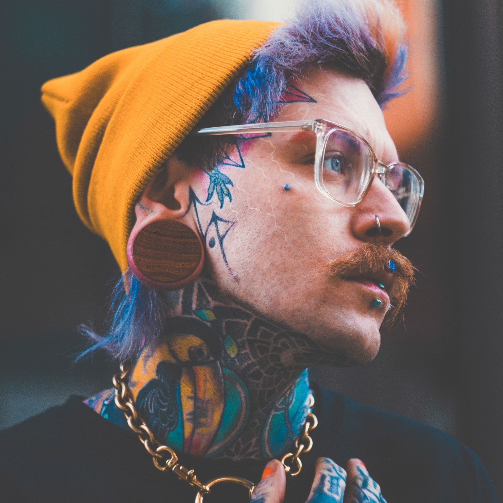 Model With Large Stretched Ears