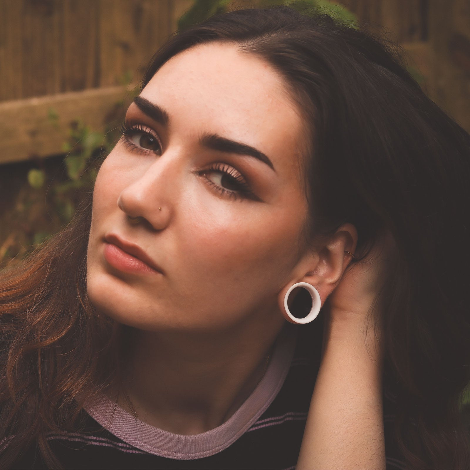 white silicone flesh tunnel