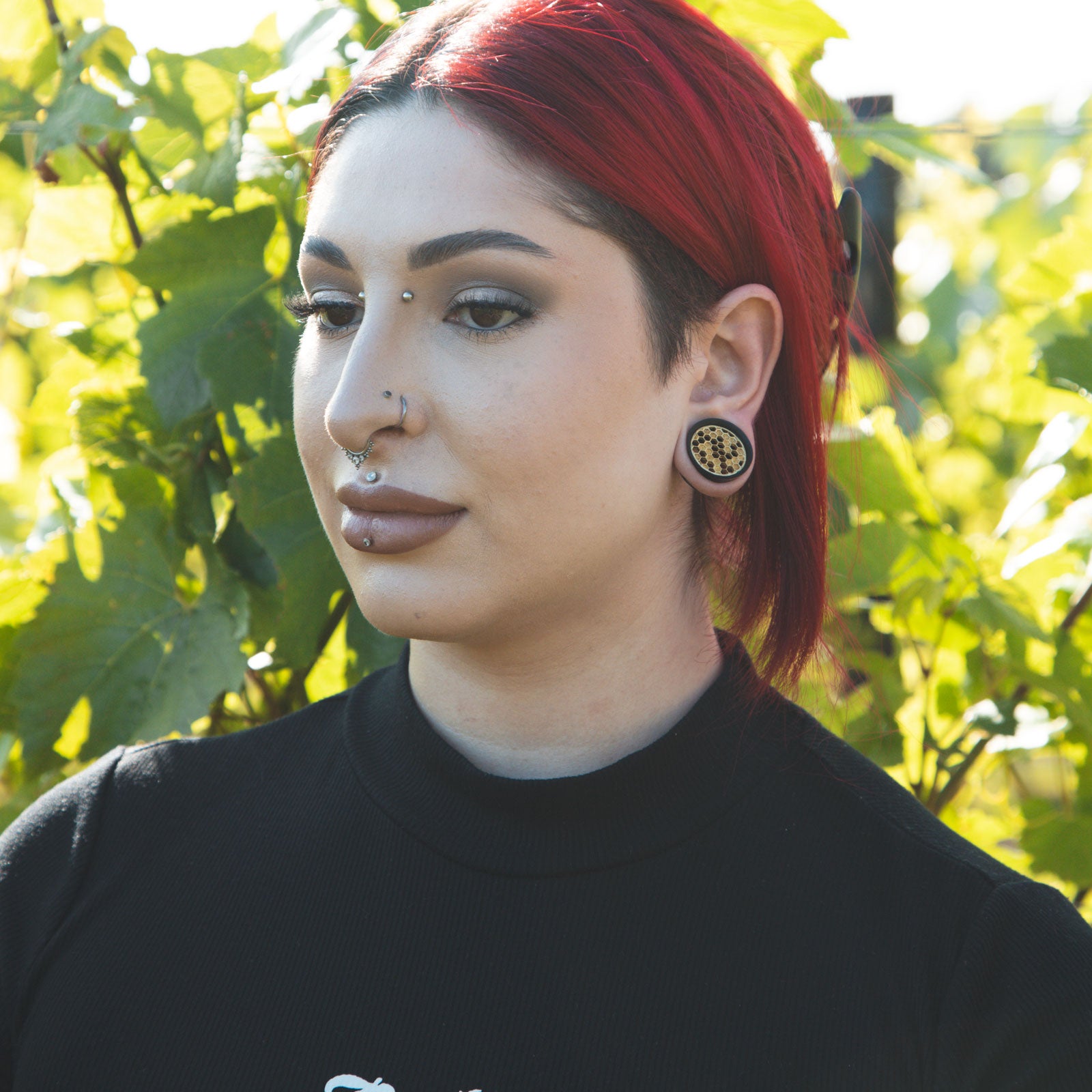 Areng Wood Double Flare Tunnel With Brass Honeycomb Inlay Model Shot