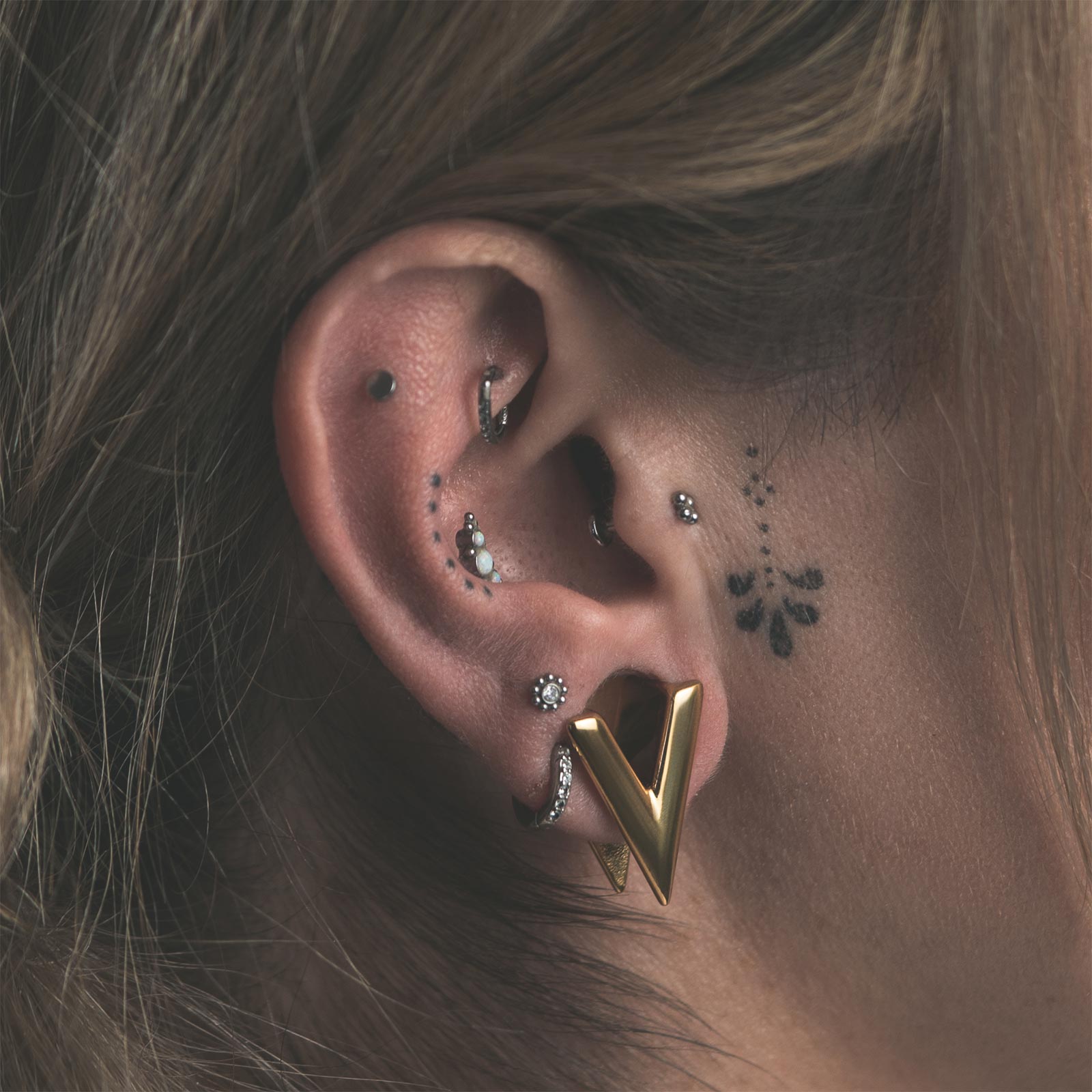 Arrowhead Gold PVD Ear Weight Model Shot