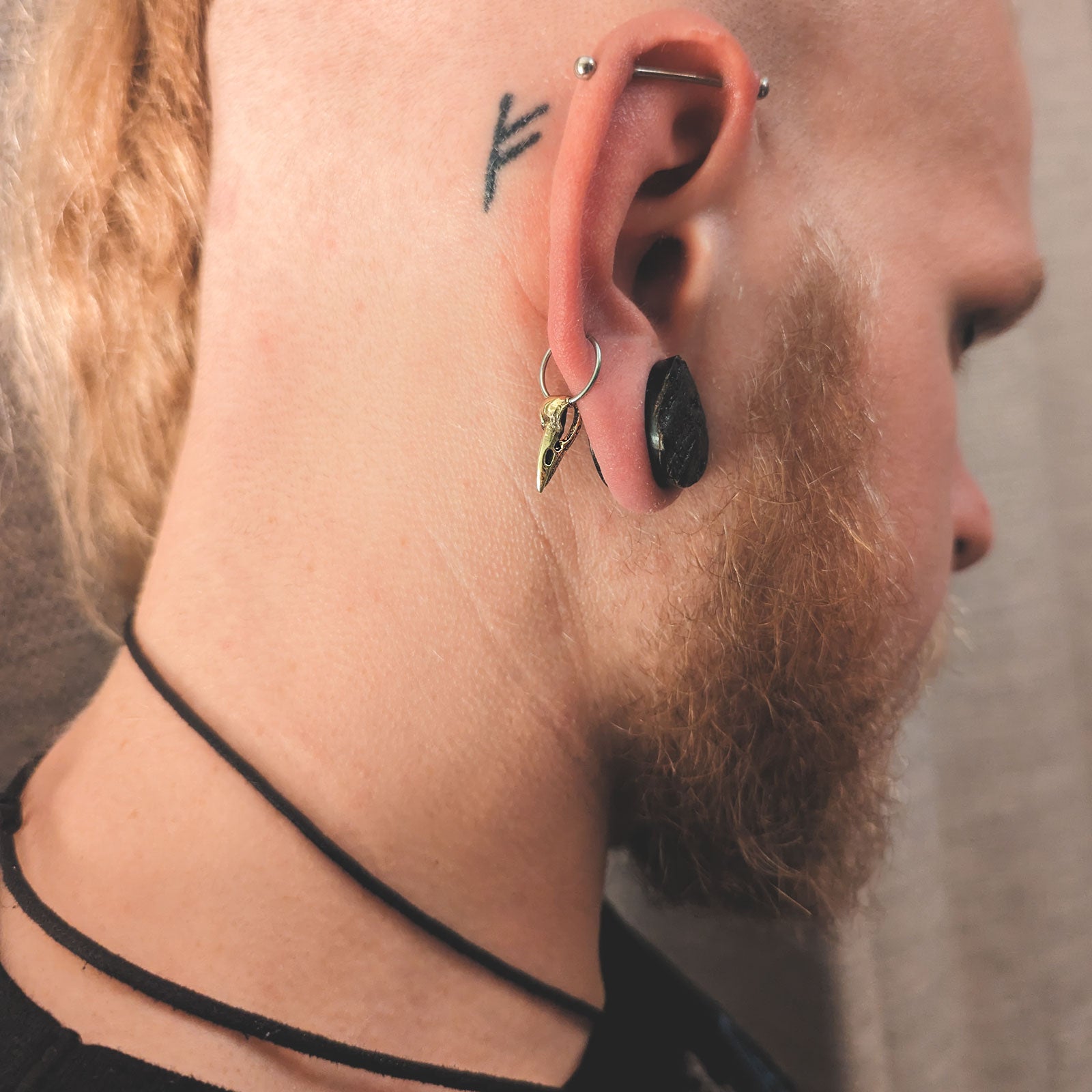 Bird Skull Brass & Surgical Steel BCR Ball Closure Ring Model Shot