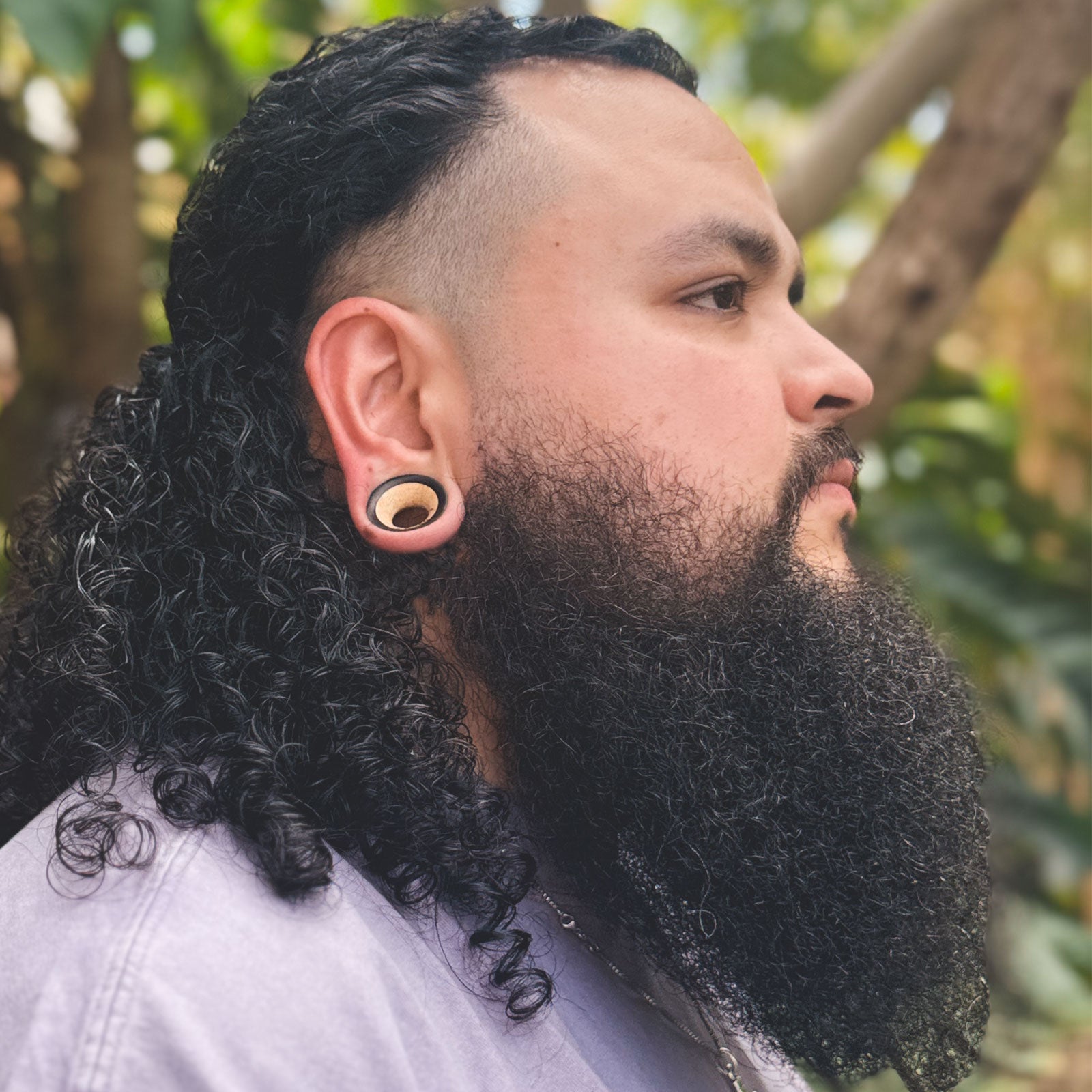 Black Areng Wood Double Flare Concave Tunnel With Tamarind Wood Inlay Model Shot