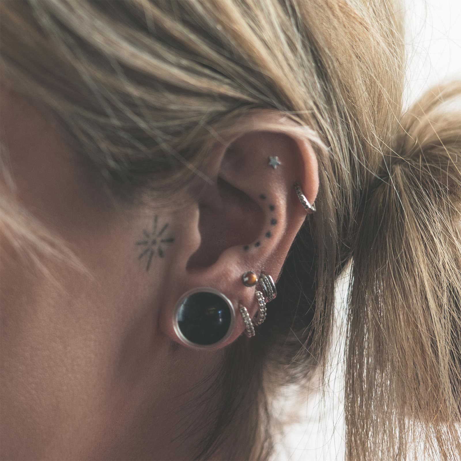 Black Backed Glass Single Flare Convex Plug Model Shot