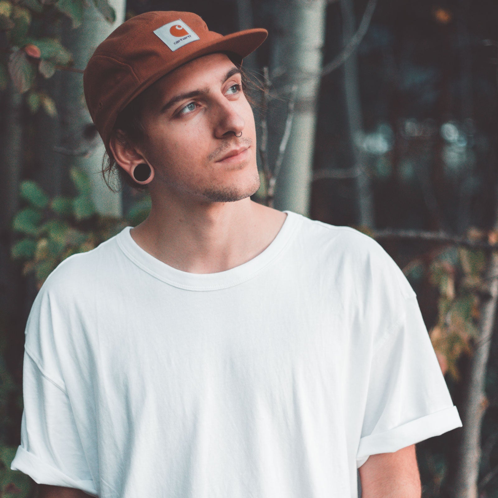 Black Glass Double Flare Plug Model Shot Male