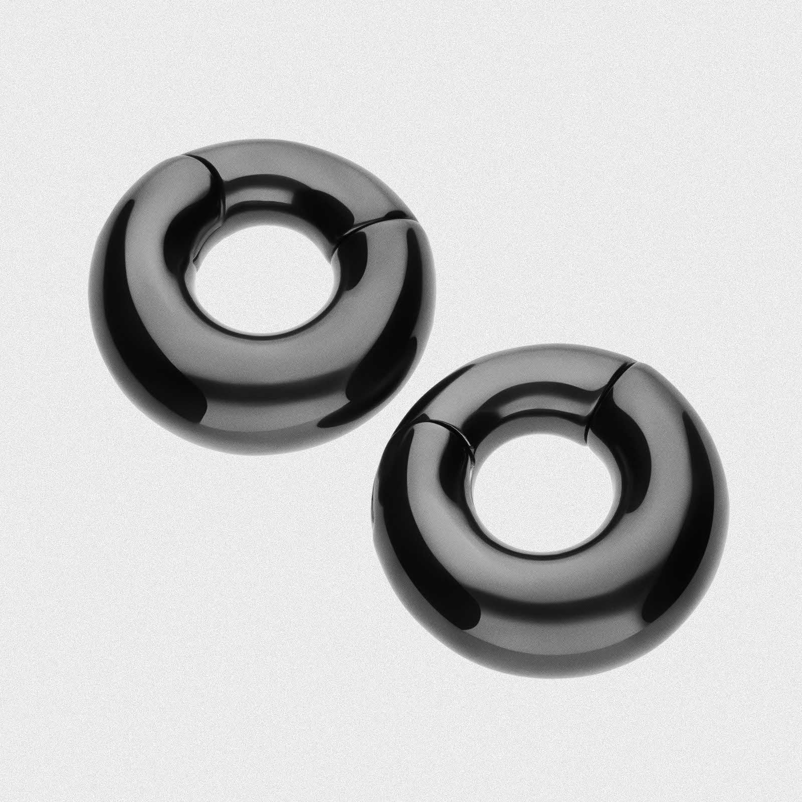 Black PVD Magnetic Circle Ear Weight