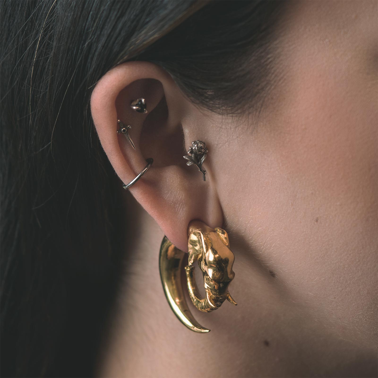 Brass Elephant Head Spiral Model Shot