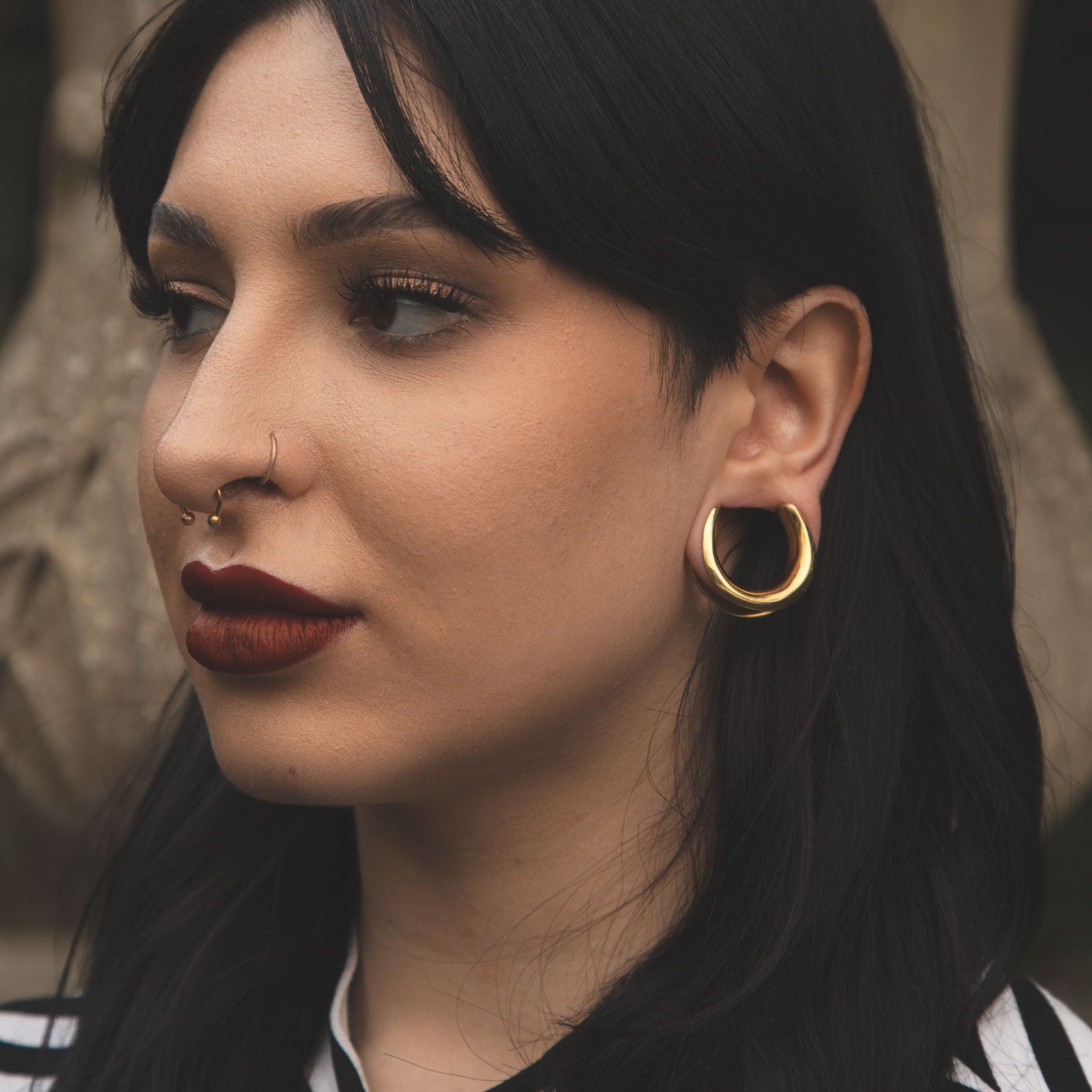 Brass Saddle Plug Ear Weight Model Shot