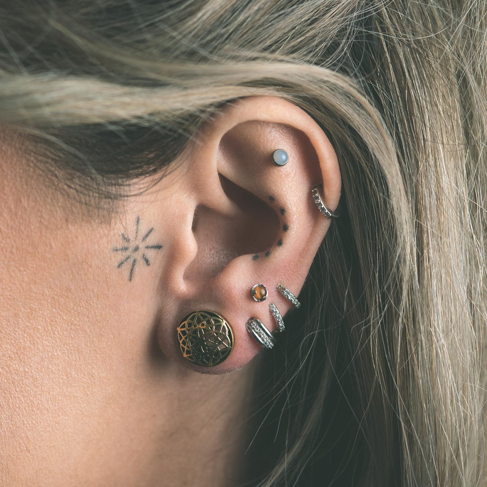 Brass Seed Of Life Star Double Flare Tunnel Model Shot