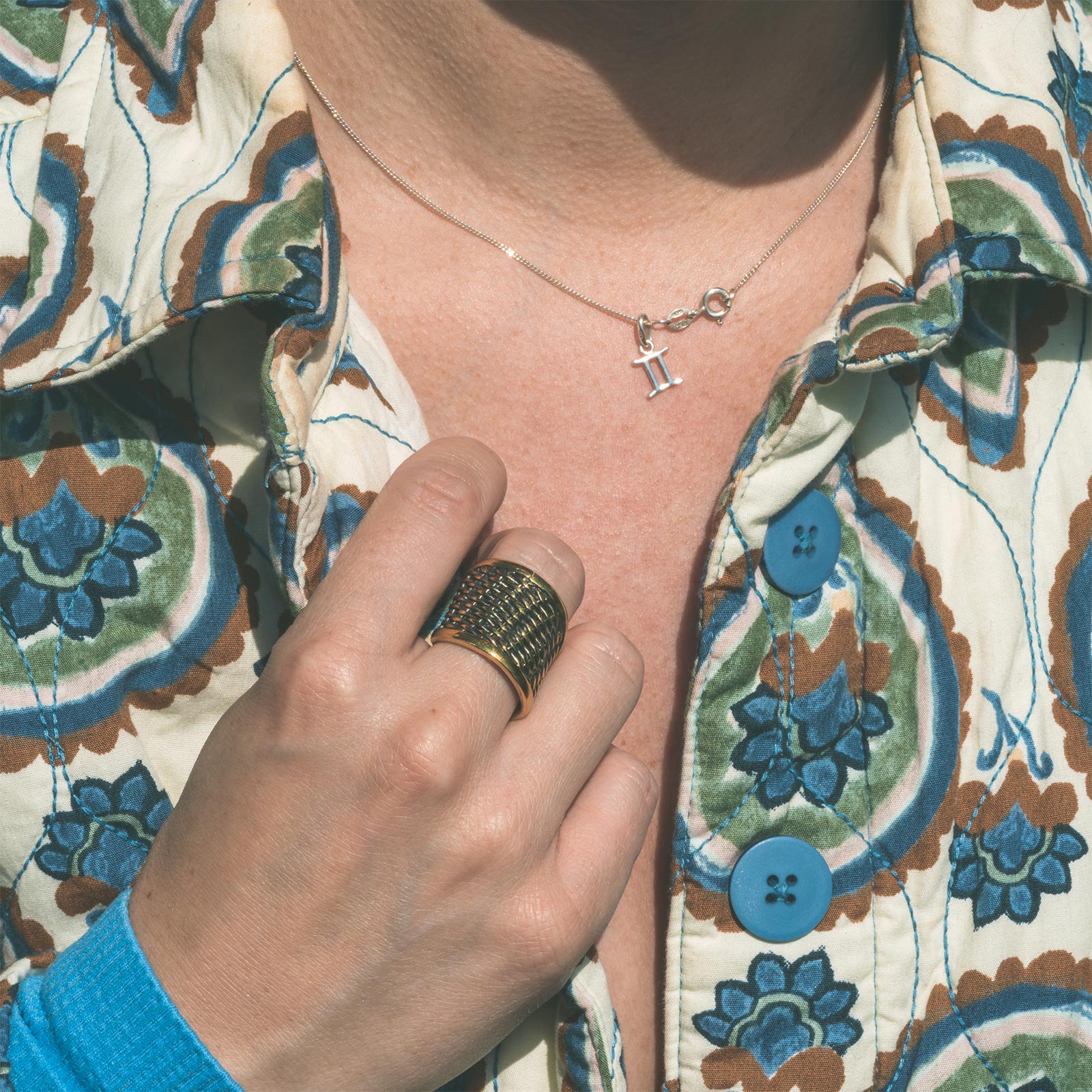 Brass Weave Ring Model Shot