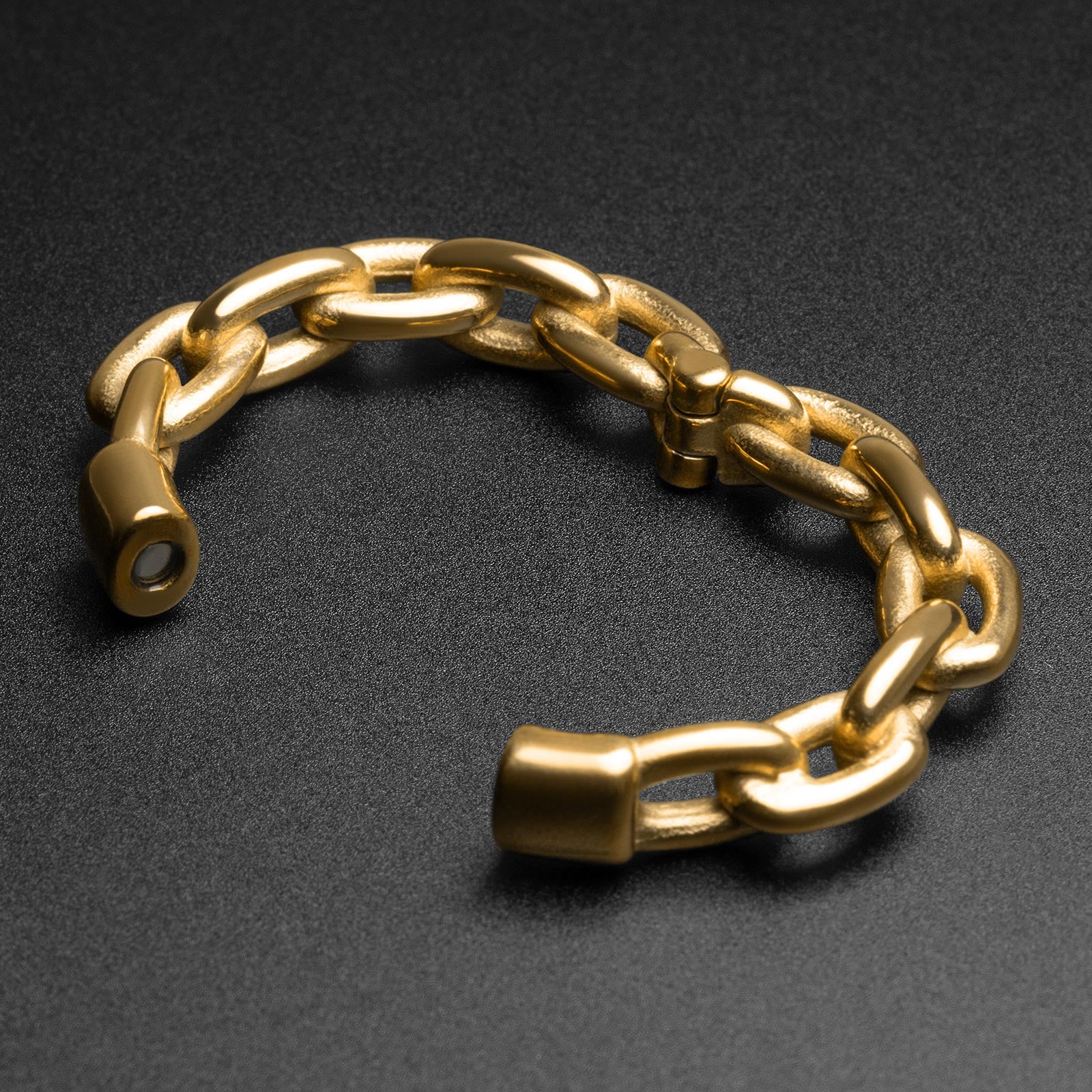 Cable Chain Hoop Gold PVD Magnetic Ear Weight Open