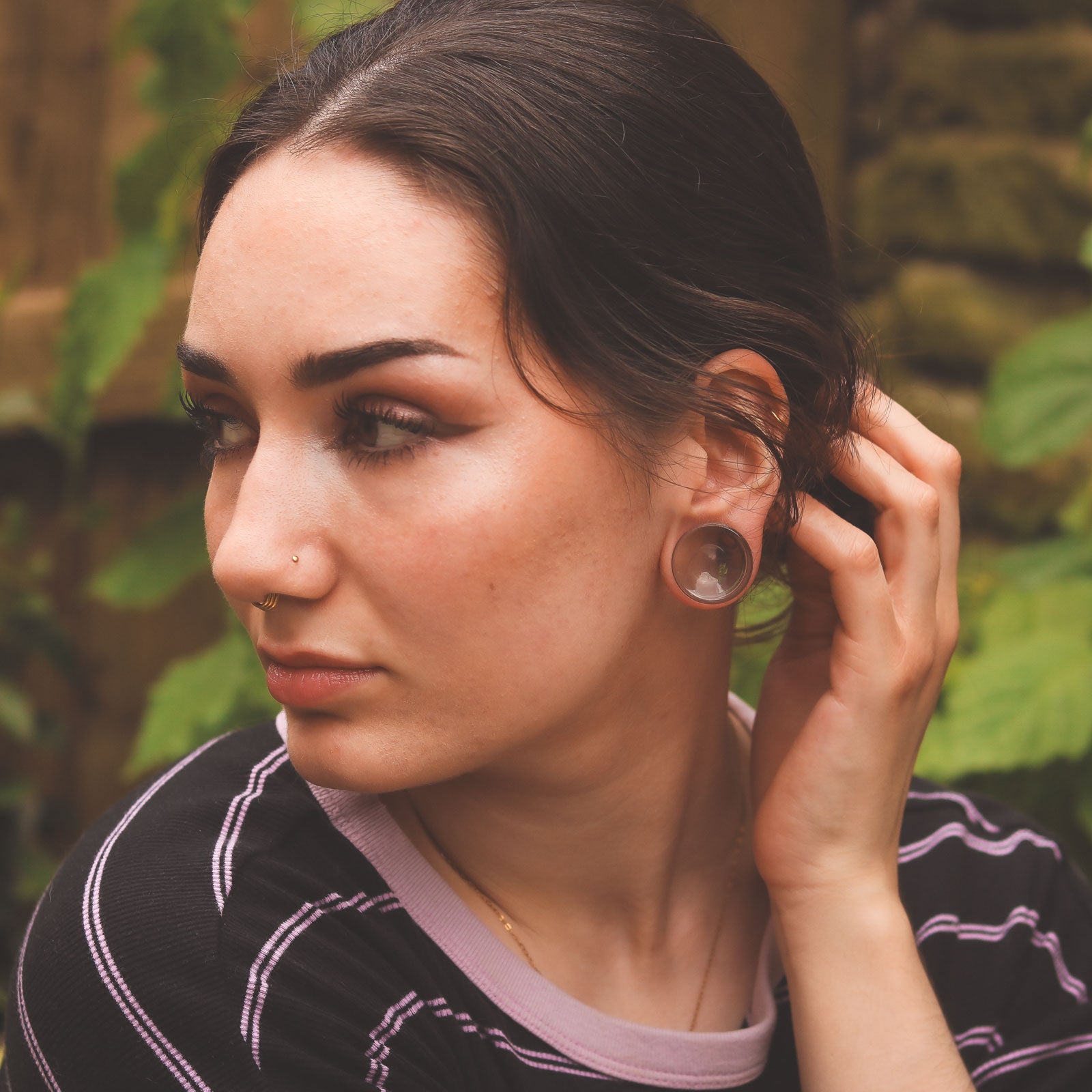 Clear Glass Double Flare Concave Plug Model Shot