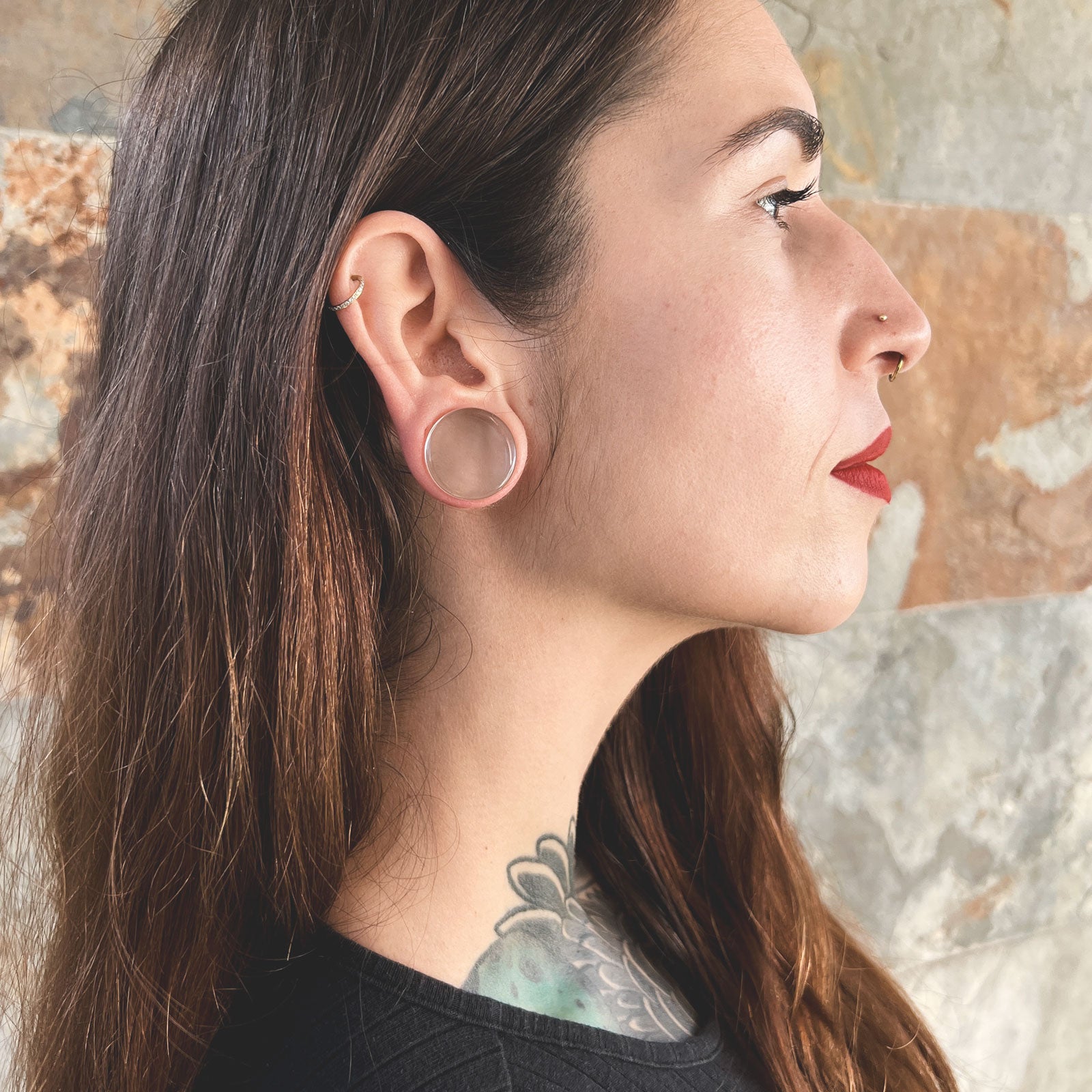 Clear Glass Double Flare Plug Model Shot