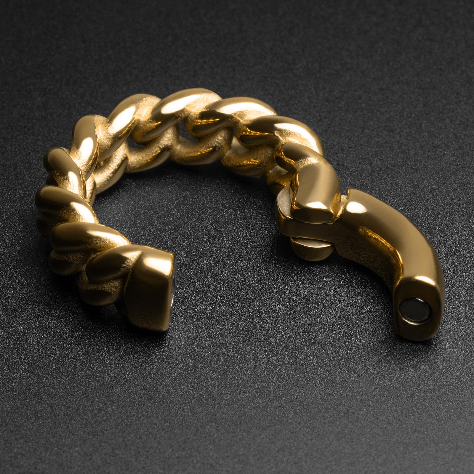Cuban Link Hoop Gold PVD Magnetic Ear Weight Open