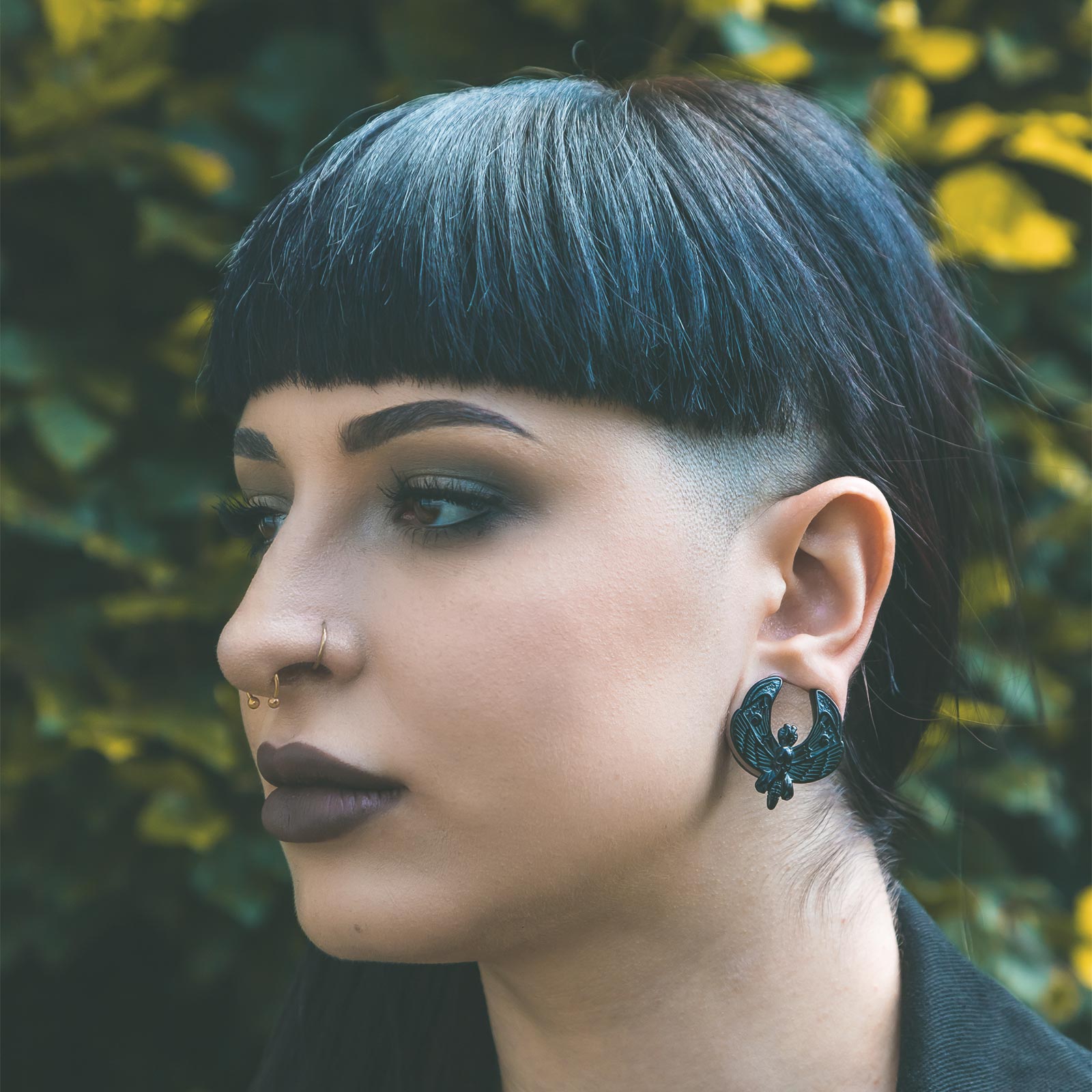 Death Moth Black PVD Saddle Ear Weight Model Shot