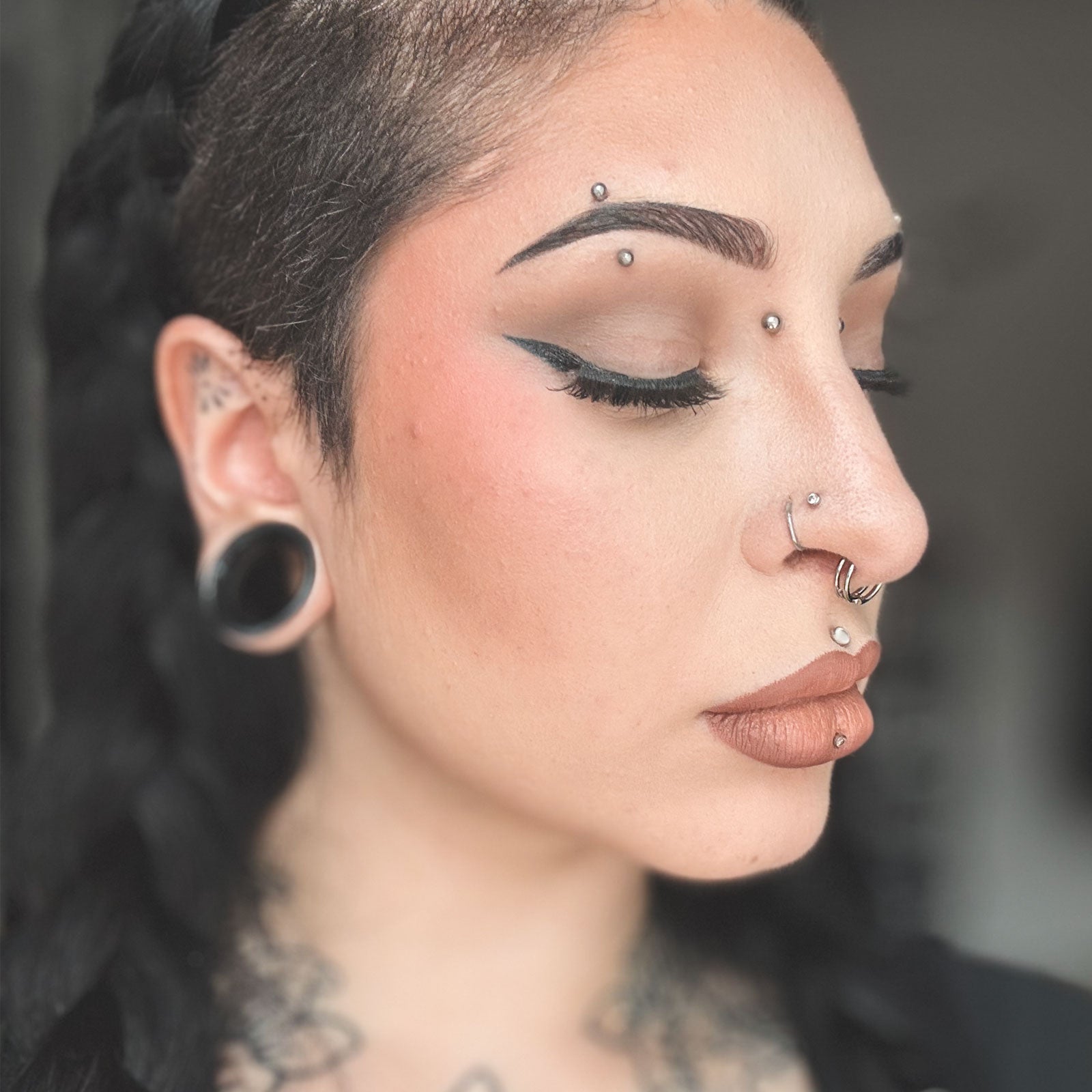 Double Hoop Titanium Hinged Segment Ring Model Shot