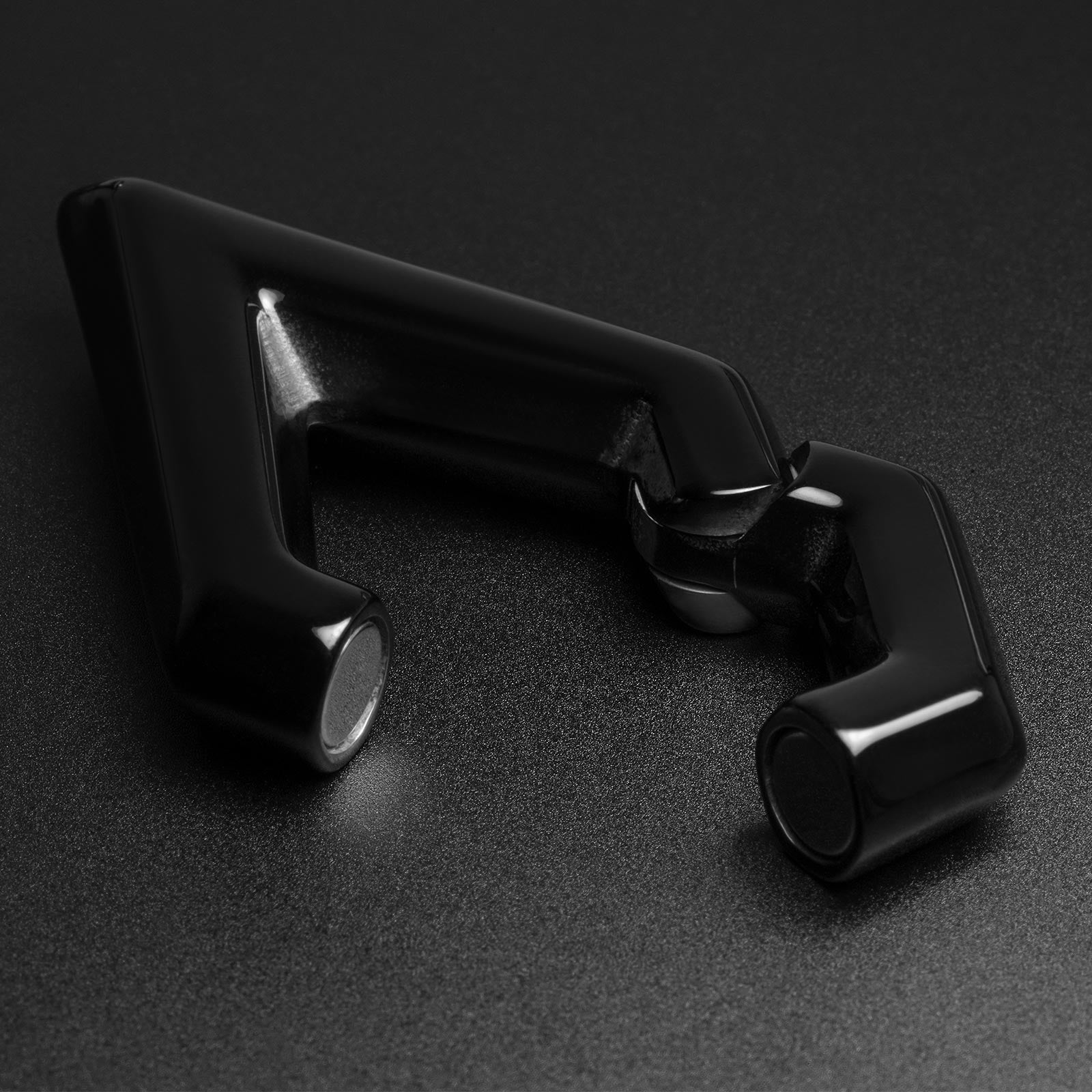 Geometric Drop Black PVD Magnetic Ear Weight Open