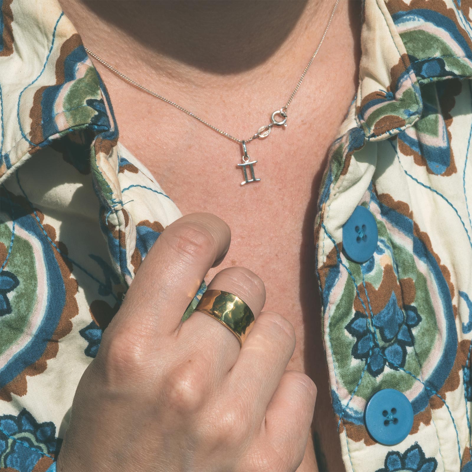 Hammered Brass Ring Model Shot