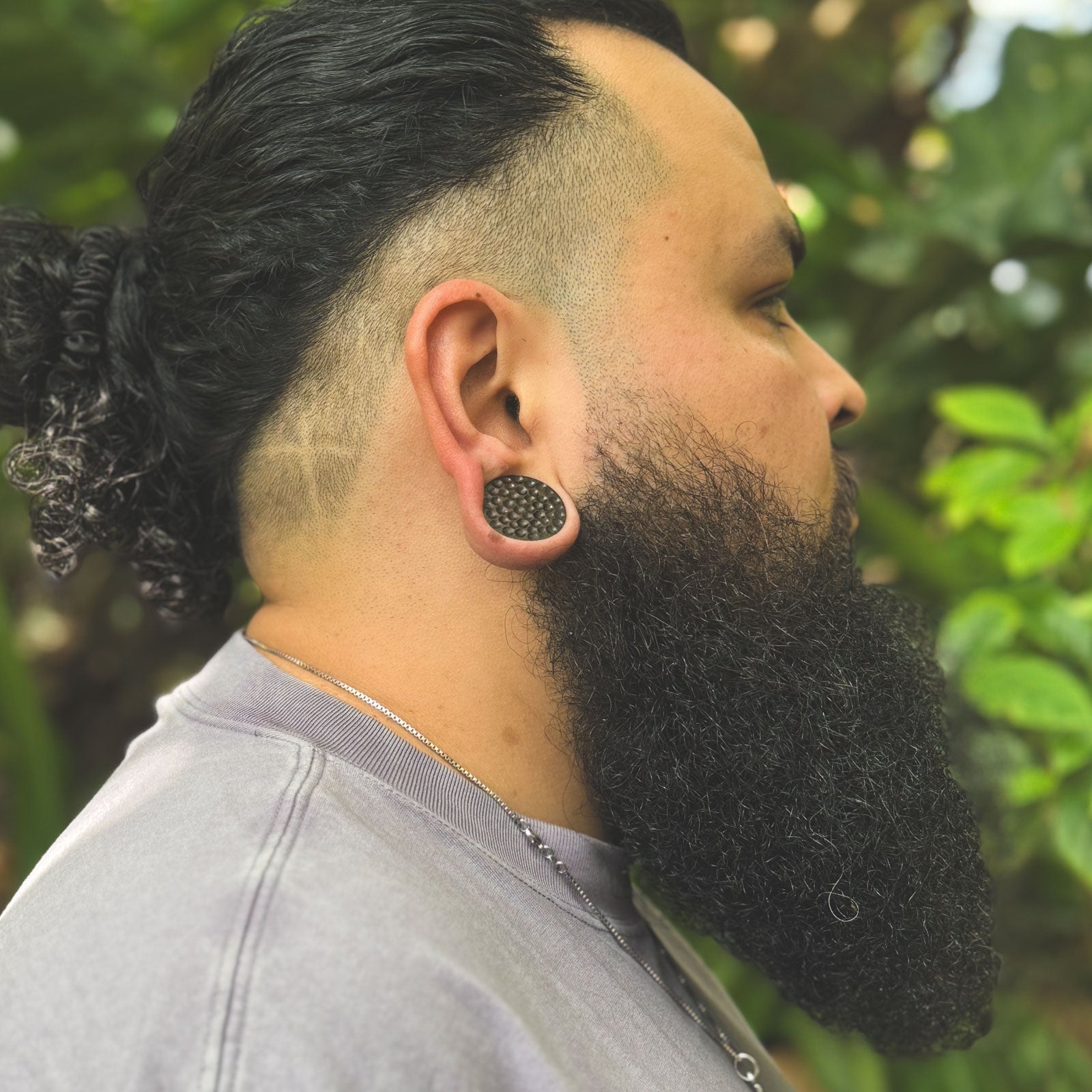 Hammered Sono Wood Double Flare Plug Model Shot