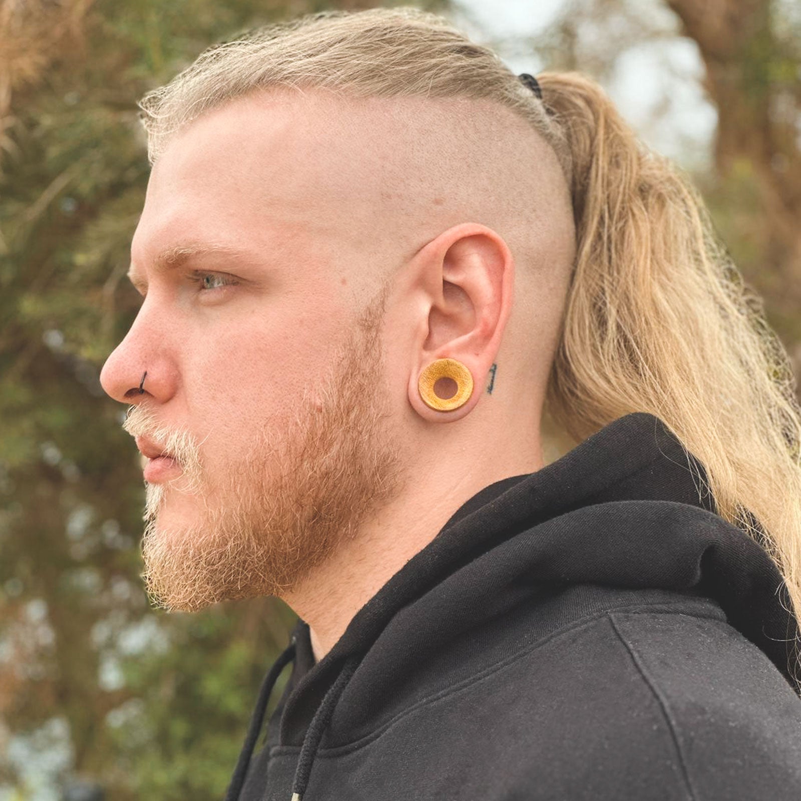 Jackfruit Wood Double Flare Concave Tunnel Model Shot