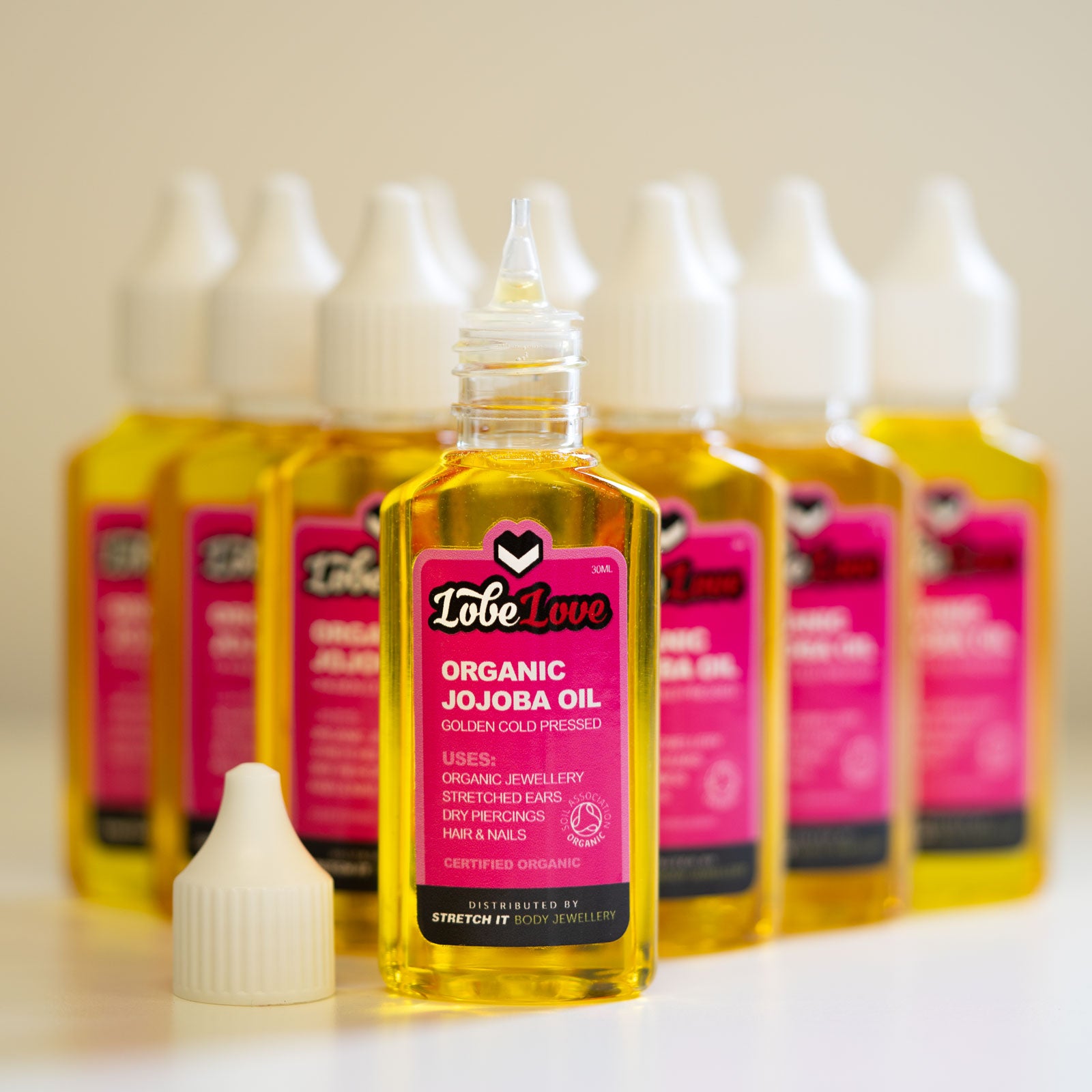 LobeLove™ Organic Golden Jojoba Oil Group Shot