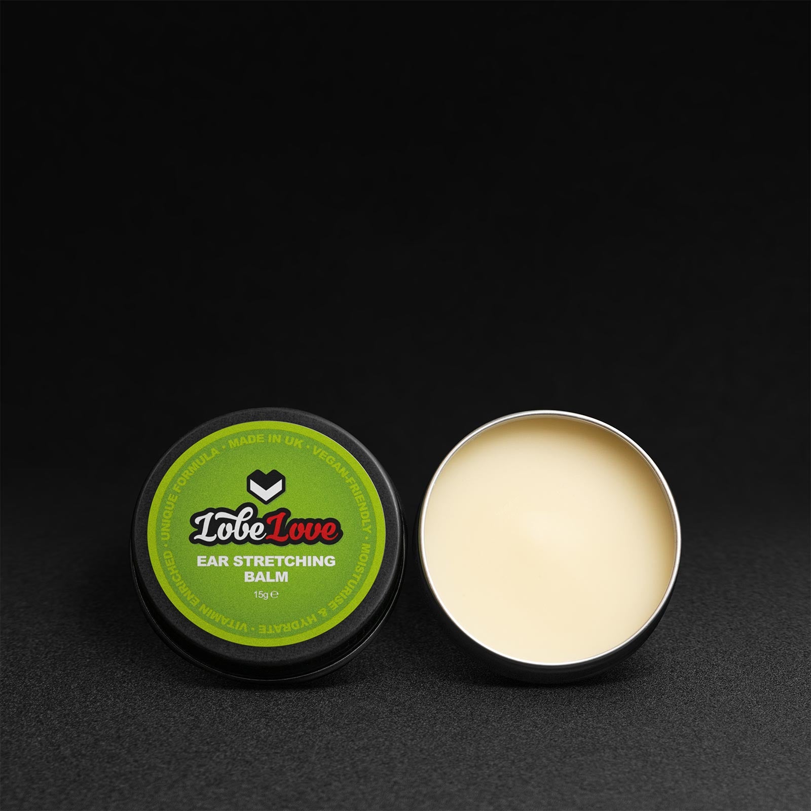 LobeLove™ Premium Ear Stretching Balm Open