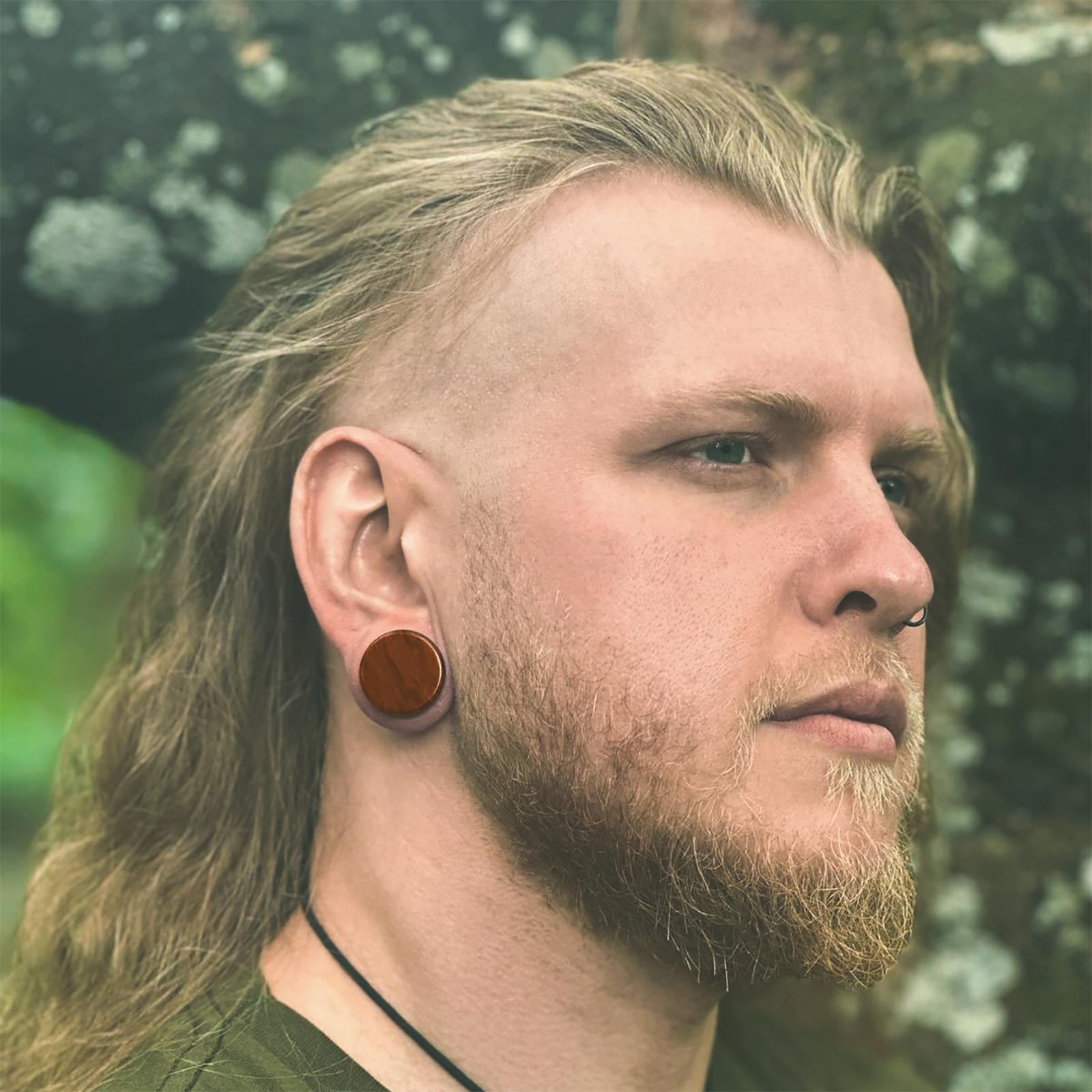 Mahogany Obsidian Double Flare Stone Plug Model Shot