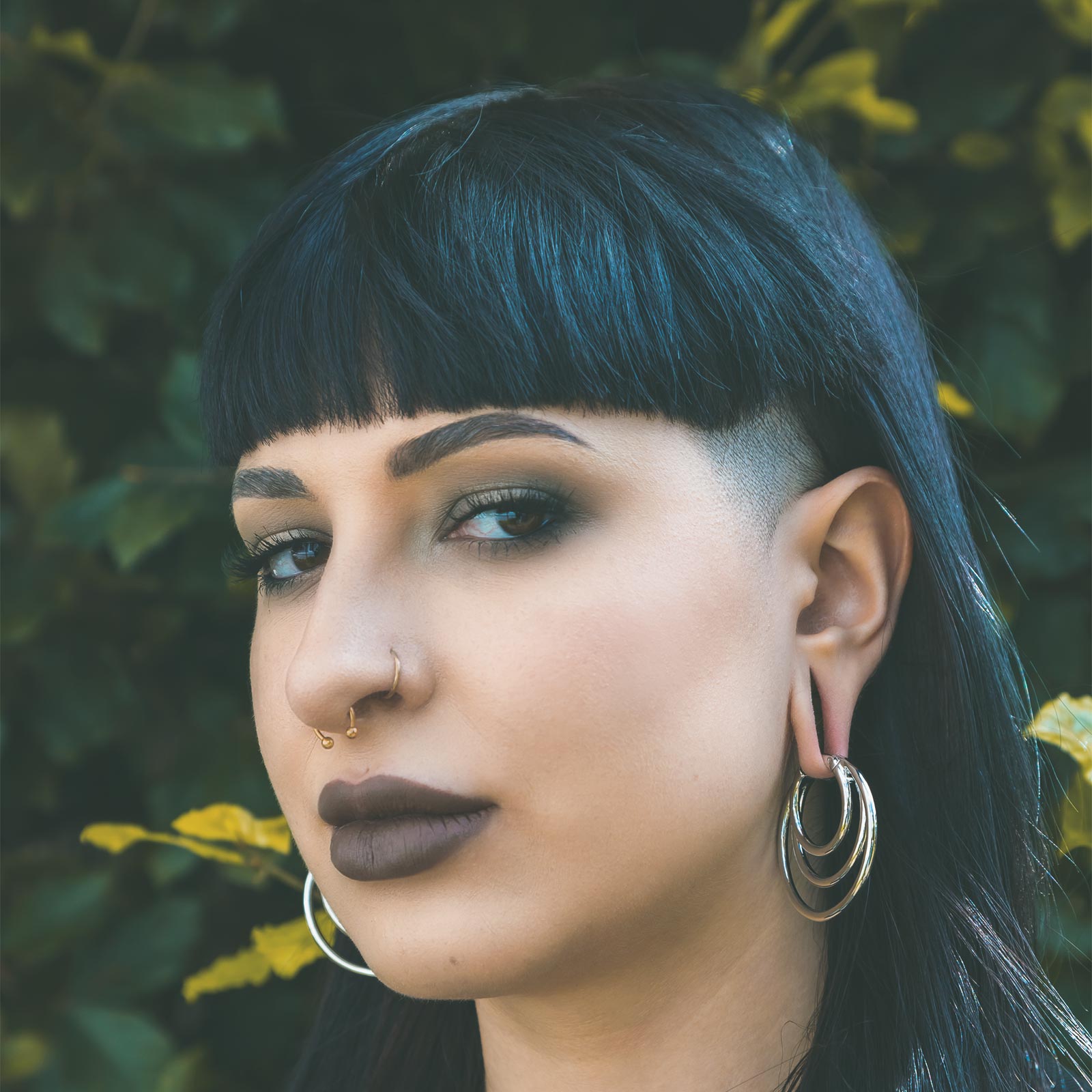 Multi Hoop Surgical Steel Magnetic Ear Weight Model Shot