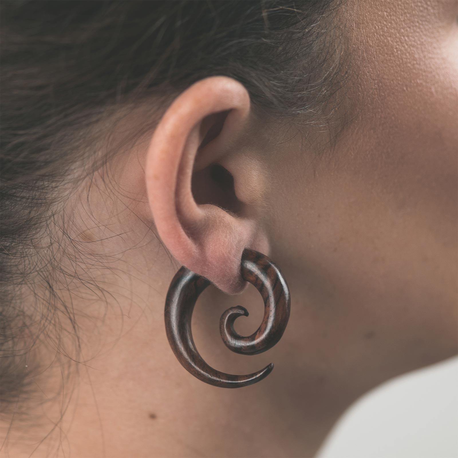 Narra Wood Fake Gauge Spiral Model Shot