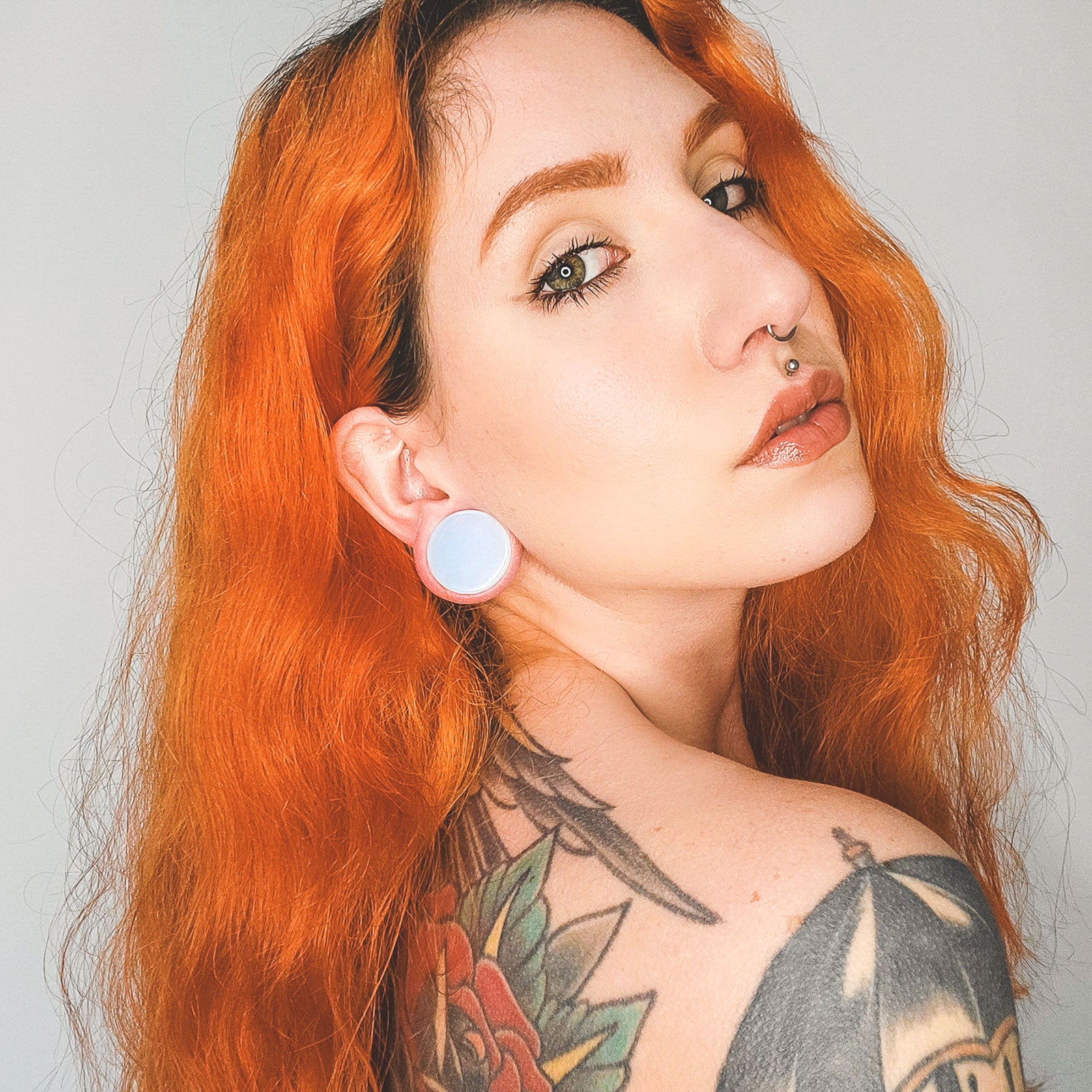 Opalite Double Flare Plug Model Shot