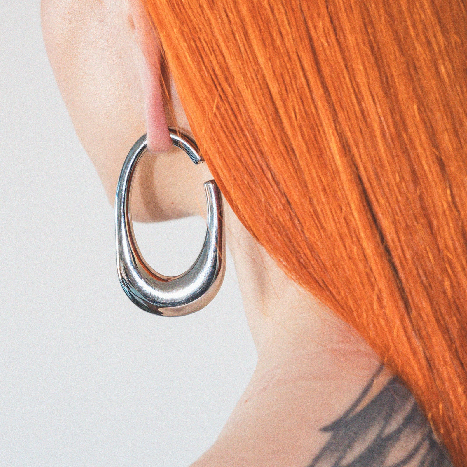 Oval Surgical Steel Ear Weight Model Shot
