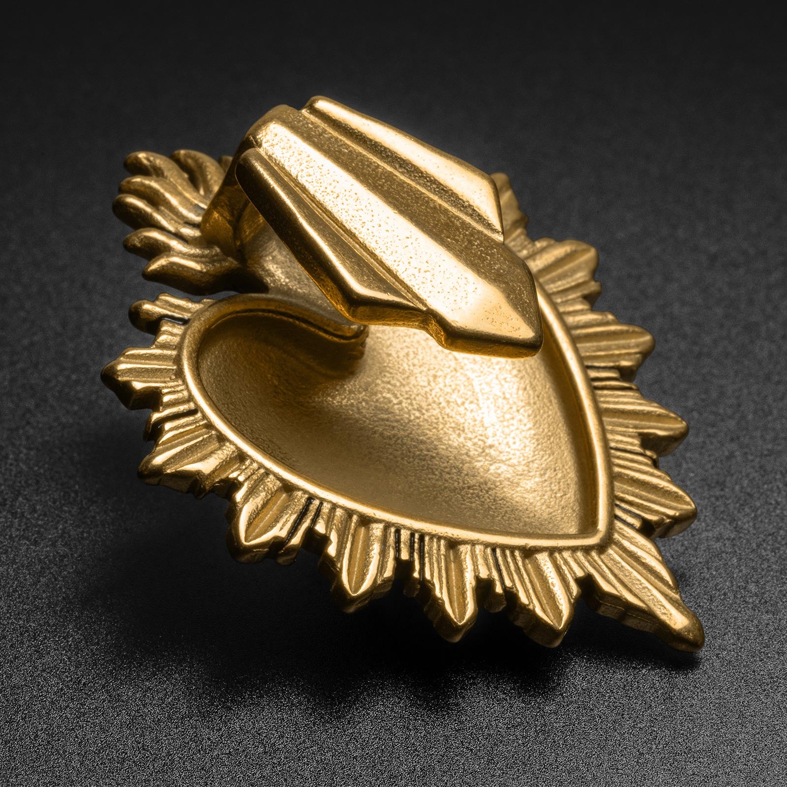 Punk Vintage Heart Gold PVD Ear Weight Back