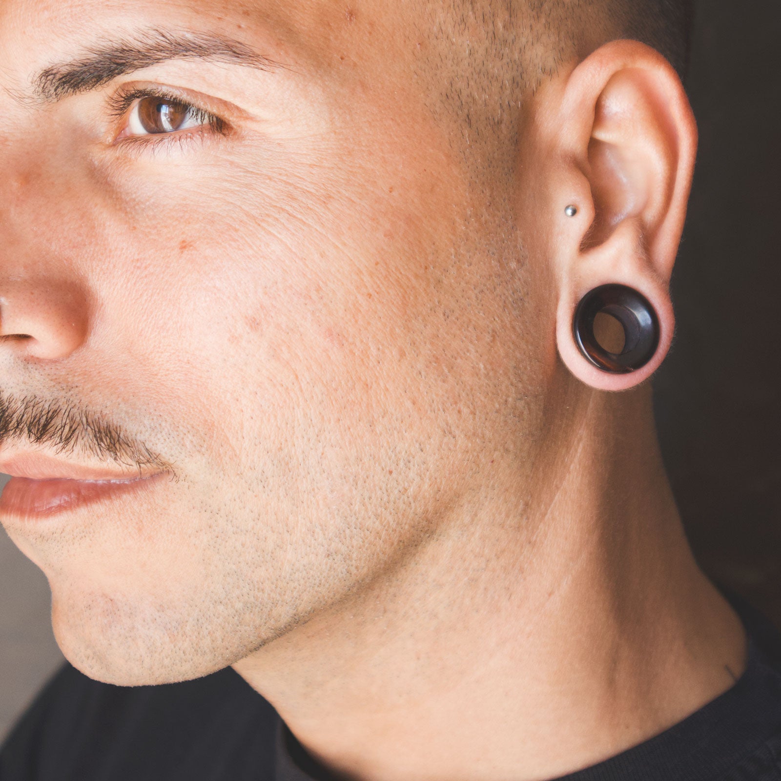 Red Tiger's Eye Double Flare Concave Stone Tunnel Model Shot