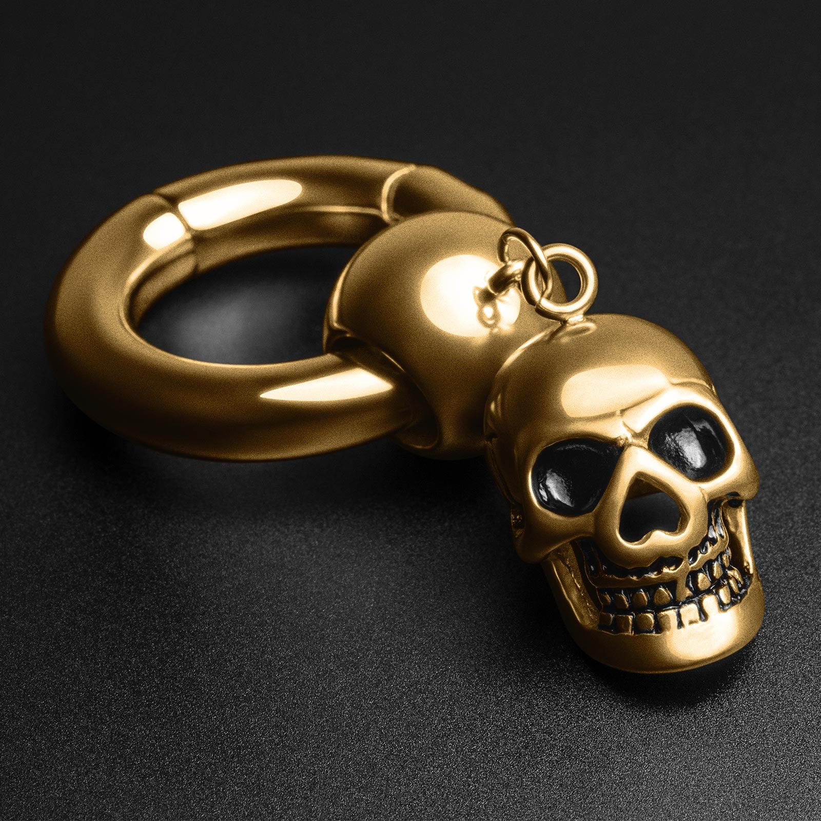 Skull Hanger Gold PVD Magnetic Ear Weight