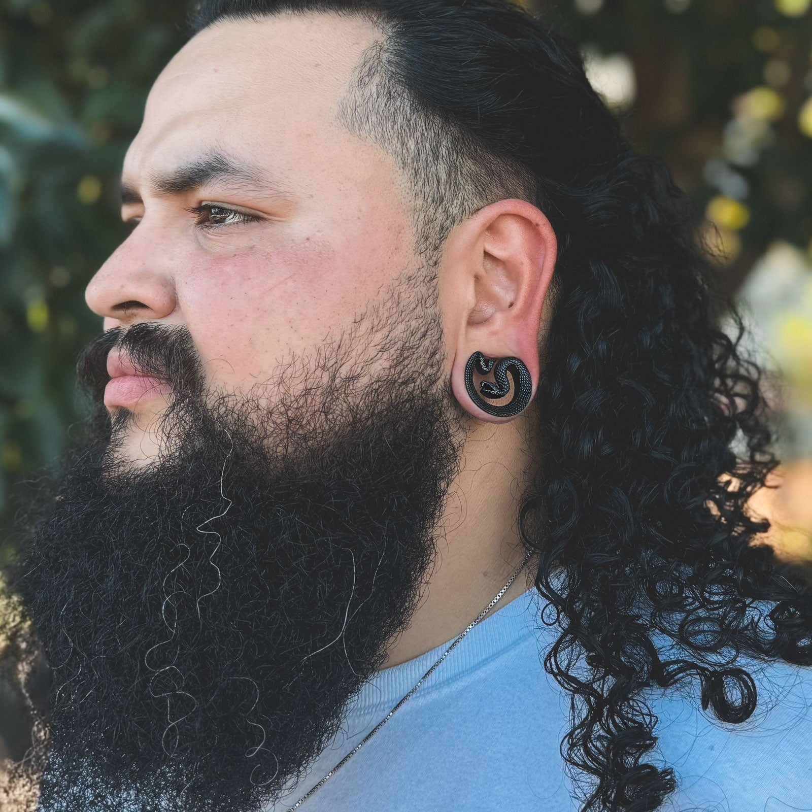 Snake Black PVD Saddle Plug Ear Weight Model Shot Male