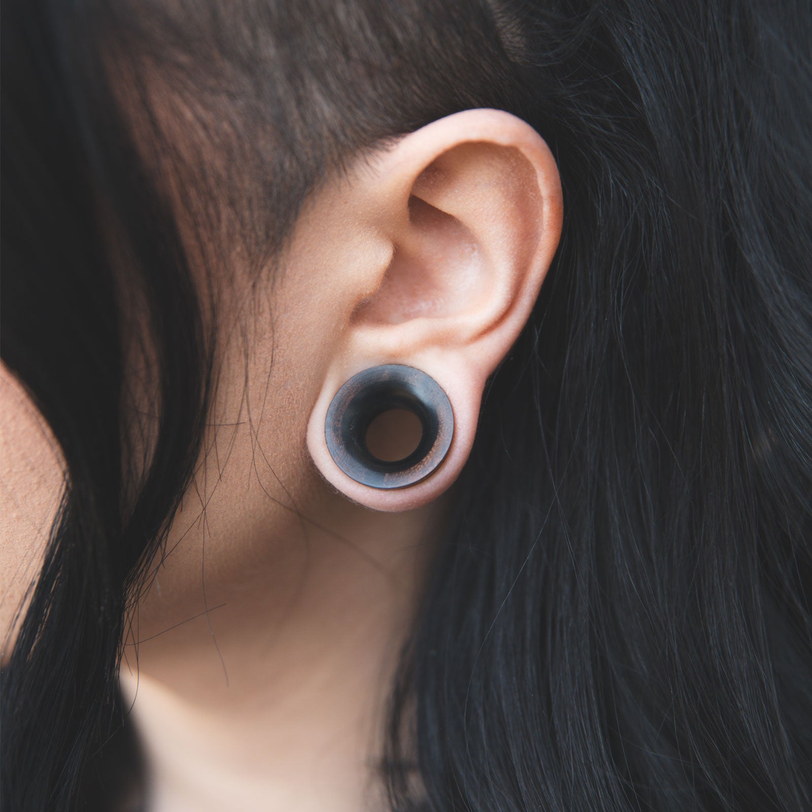 Sono Wood Double Flare Concave Tunnel With Black Areng Wood Inlay Model Shot