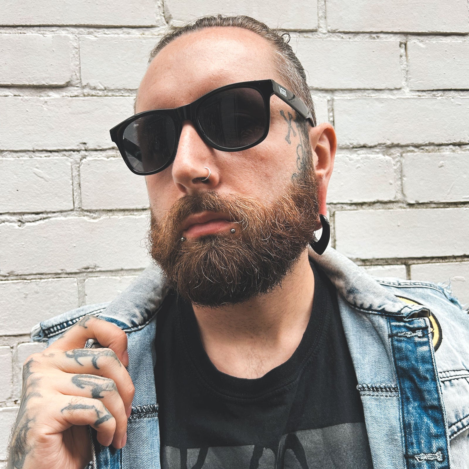 Spear Drop Black PVD Magnetic Ear Weight Model Shot