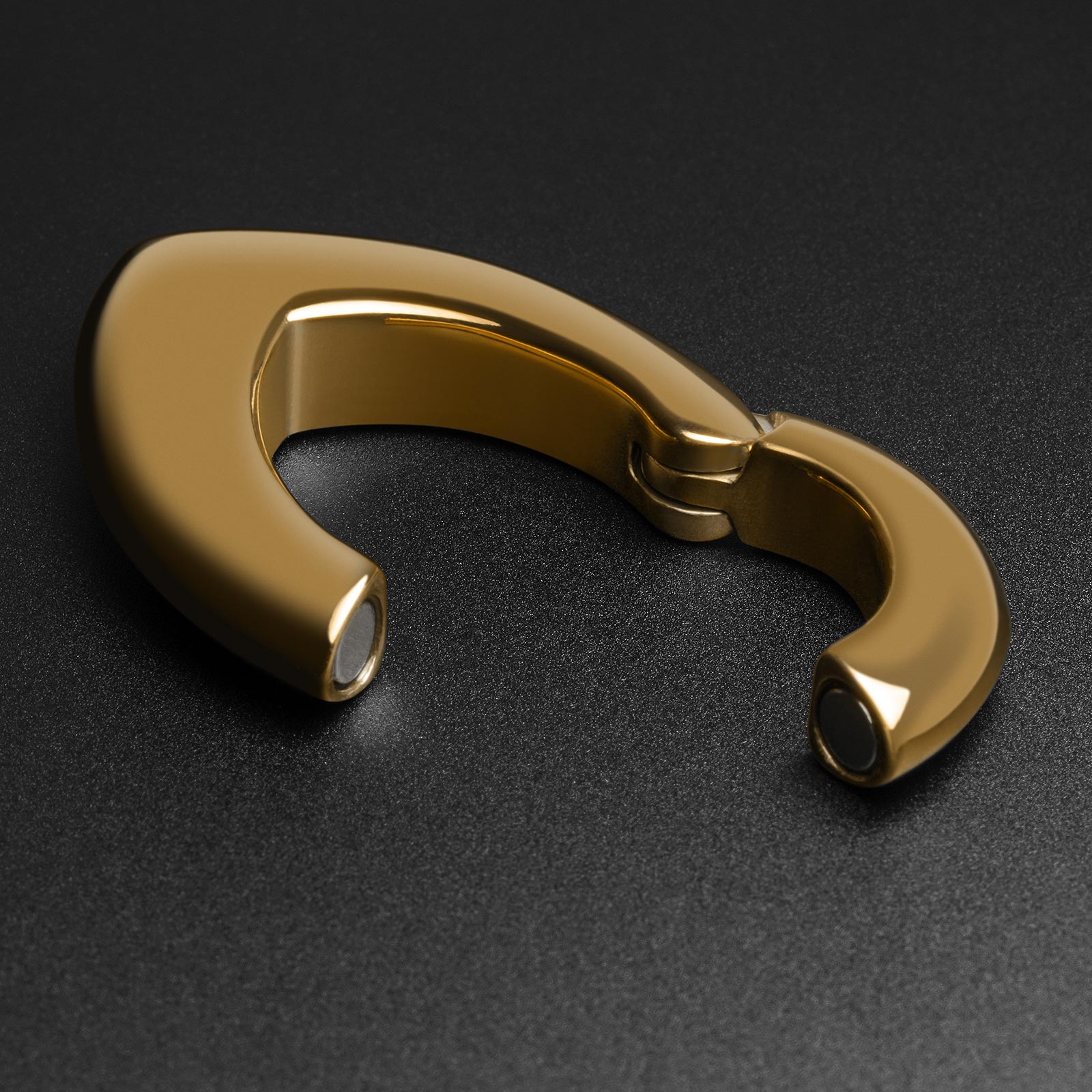 Spear Drop Gold PVD Magnetic Ear Weight Open