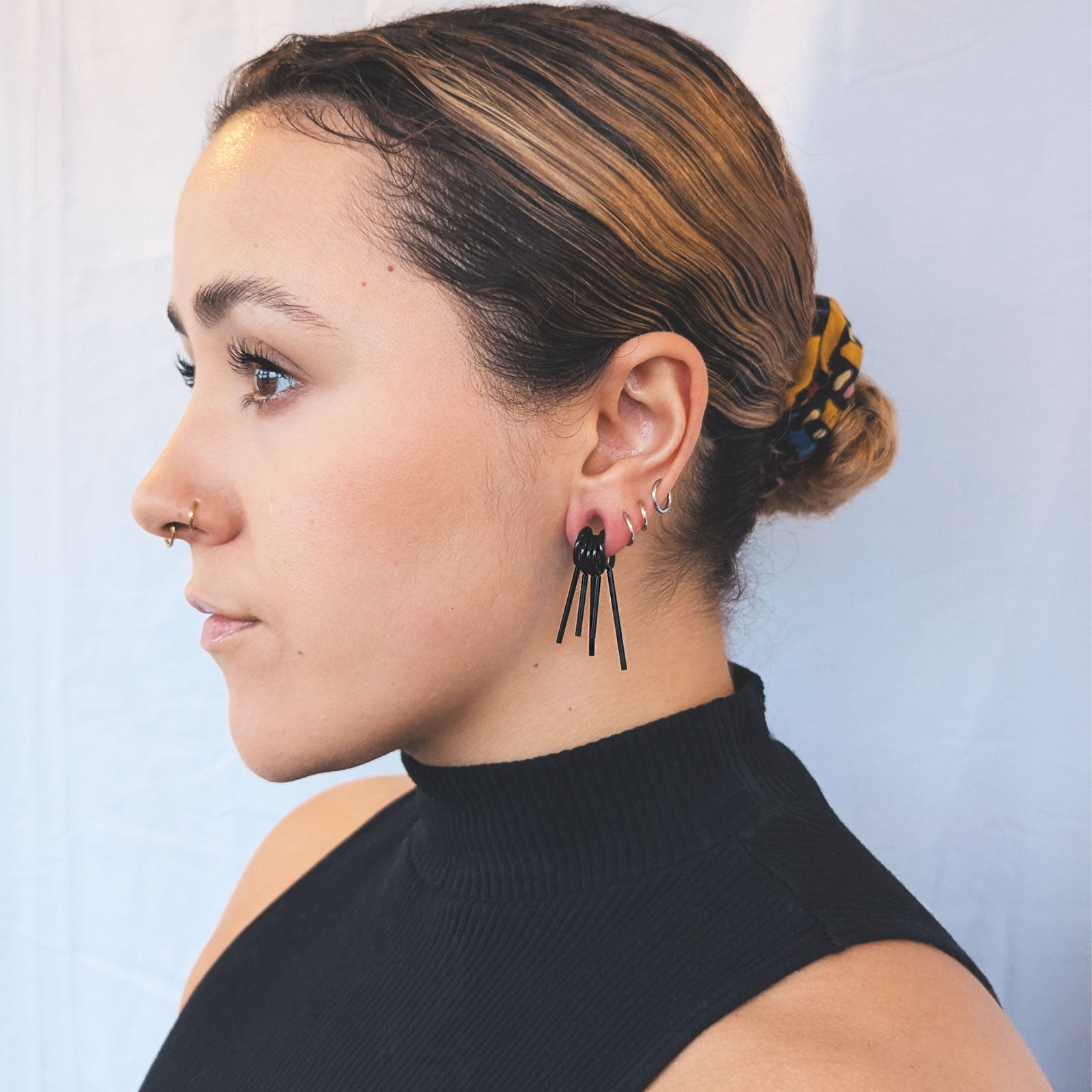 Sun Beam Black PVD Ear Weight Model Shot Side Shot