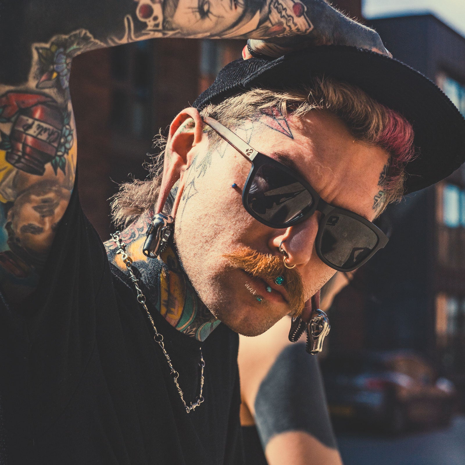 Surgical Steel Large Dino Skull Ear Weight Model Shot