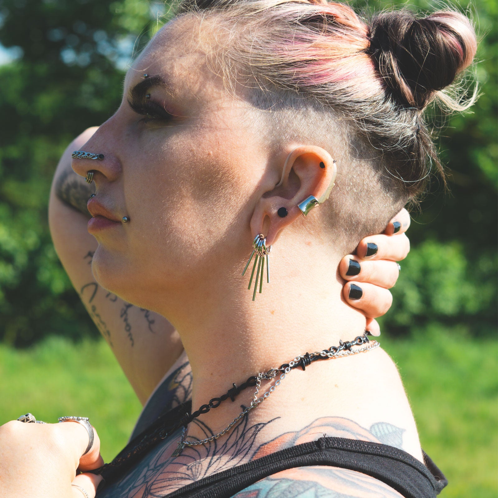 Surgical Steel Lobe Cuff Model Shot