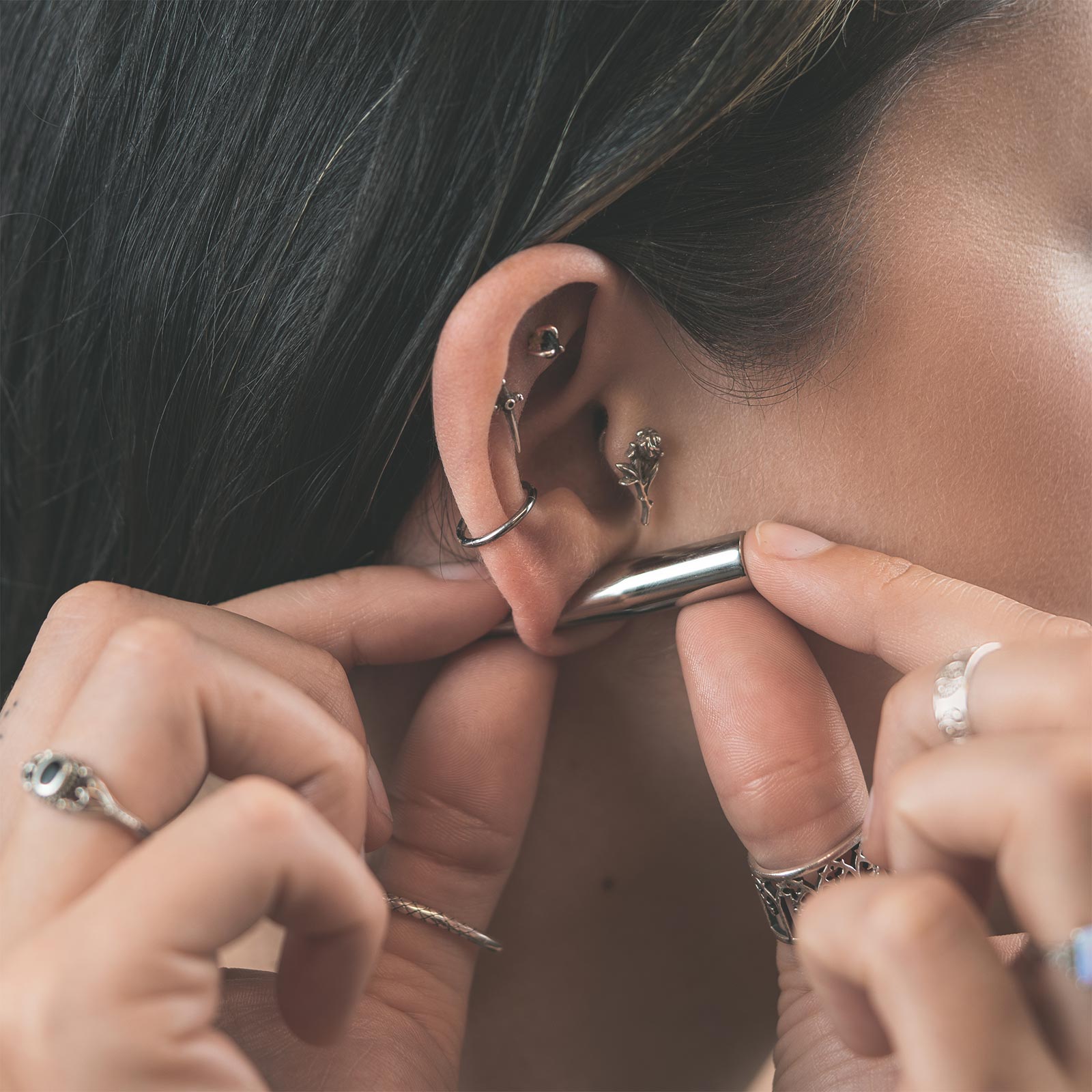 inserting surgical steel taper