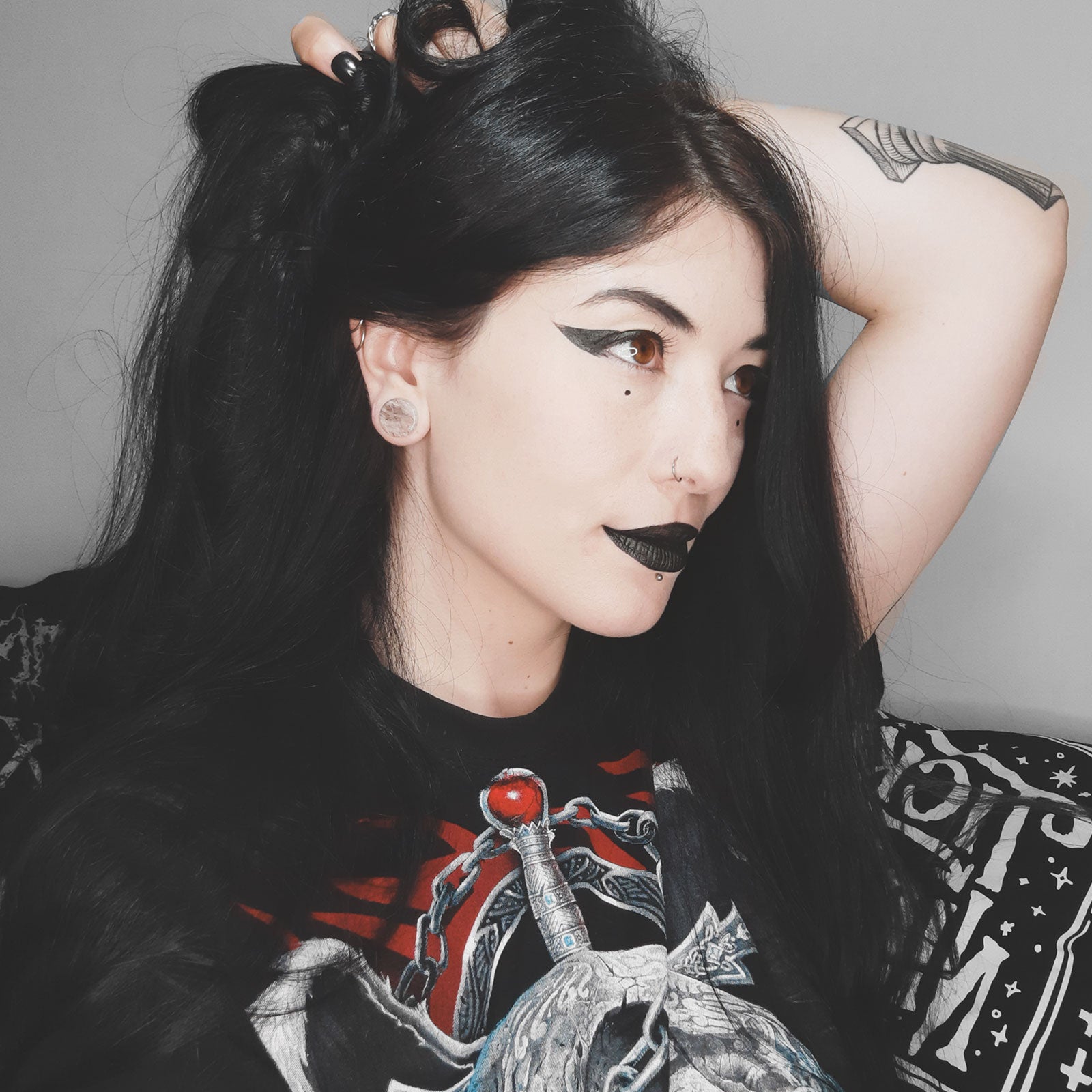 Tourmalinated Quartz Double Flare Stone Plug Model Shot