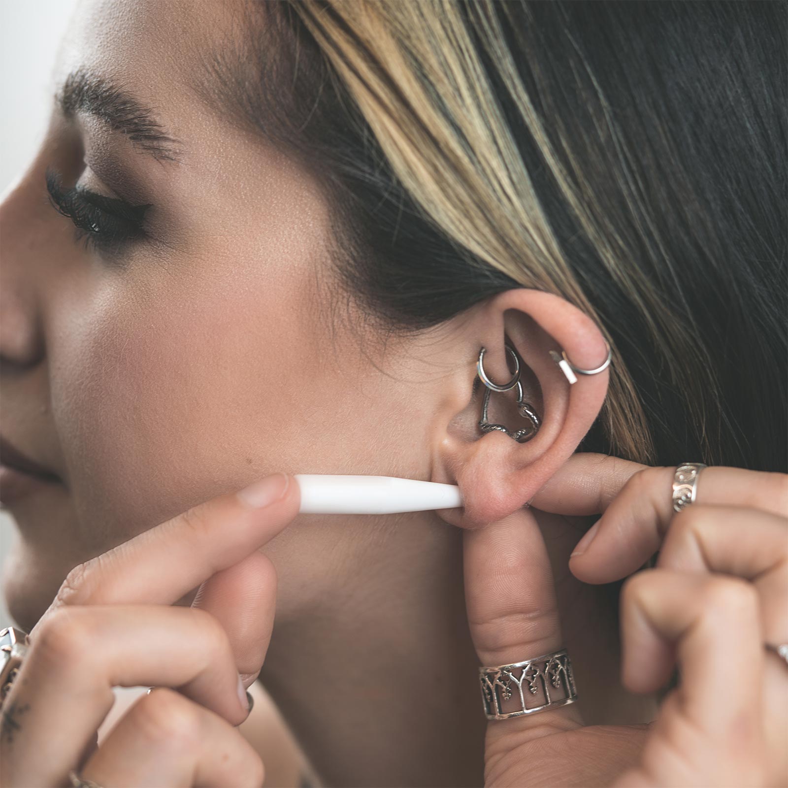 White Acrylic Taper Model Shot One