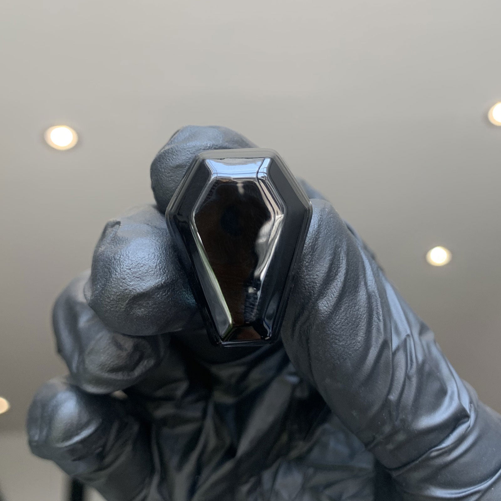 Black Coffin Faced Glass Double Flare Plug