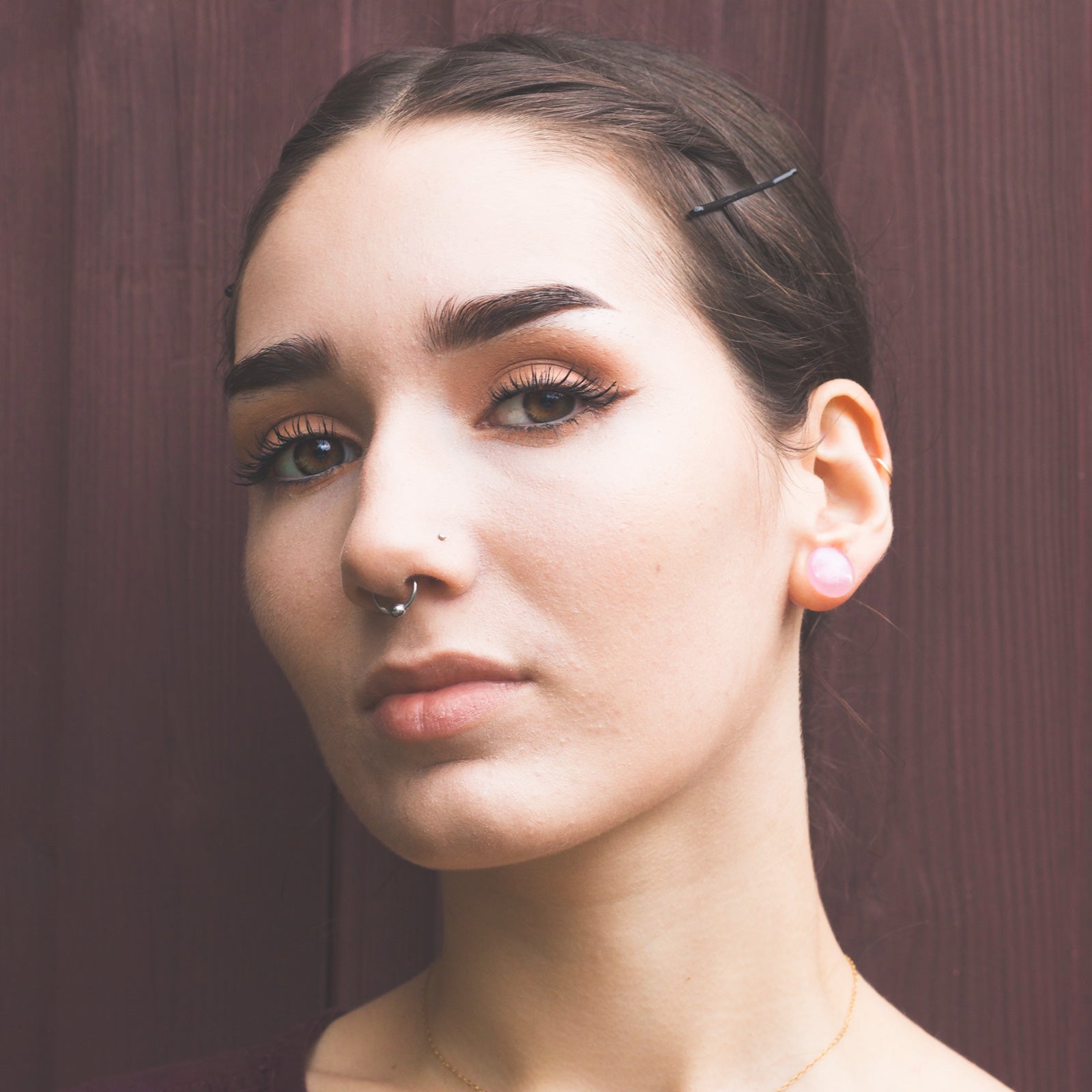 Pink Glass Plug Model Head Shot