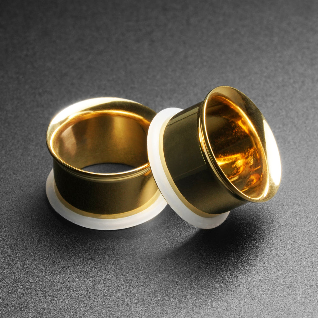 Gold PVD Single Flare Tunnel | 2mm - 25mm | Stretch It Body Jewellery