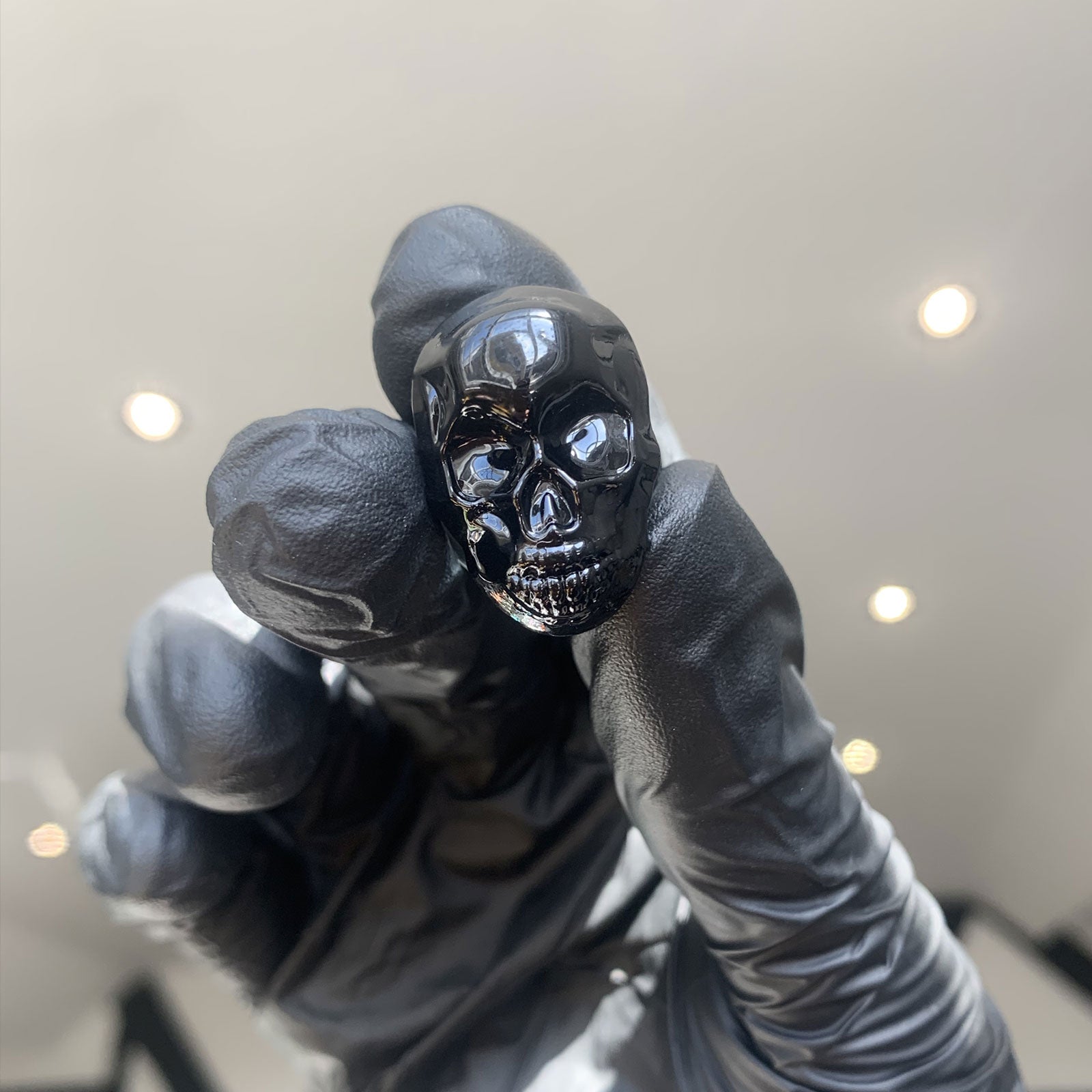 Black Skull Glass Double Flare Plug