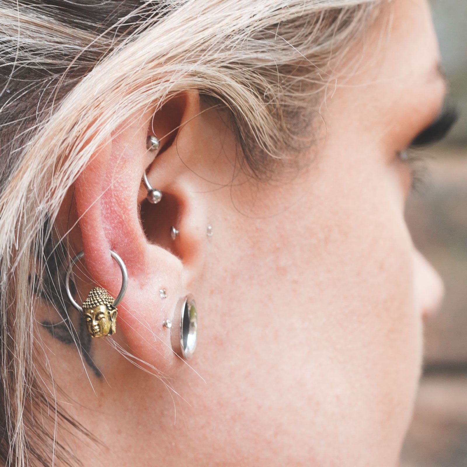 Buddha Brass & Surgical Steel BCR Ball Closure Ring Model Shot